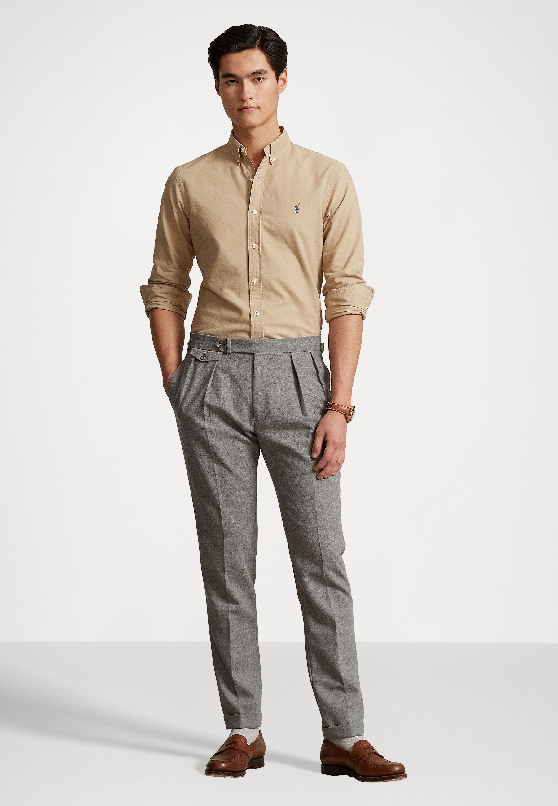 SLIM FIT GARMENT-DYED OXFORD SHIRT - Shirt