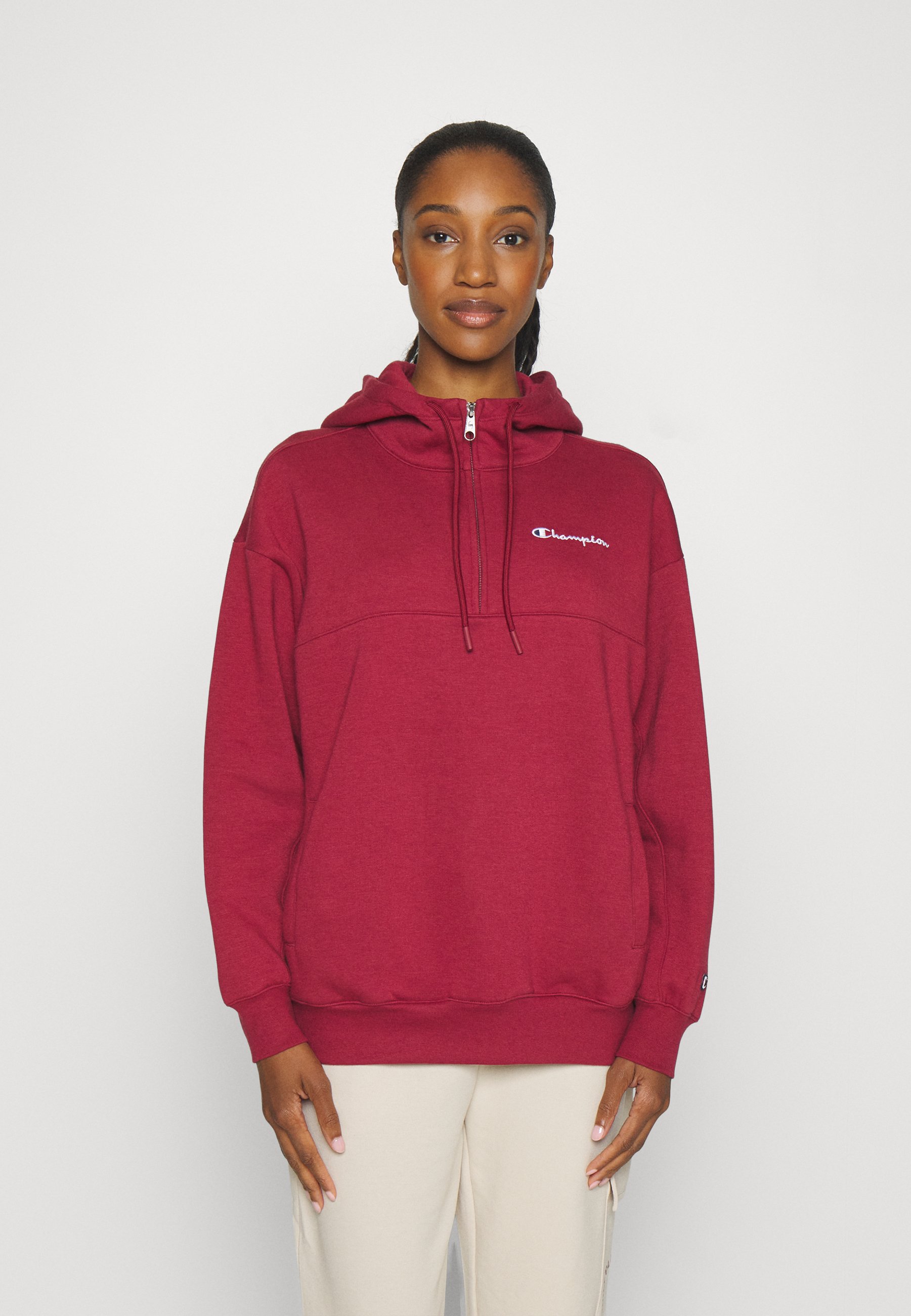 CLASSIC OVERSIZED HOODED HALF ZIP - Sweatshirt