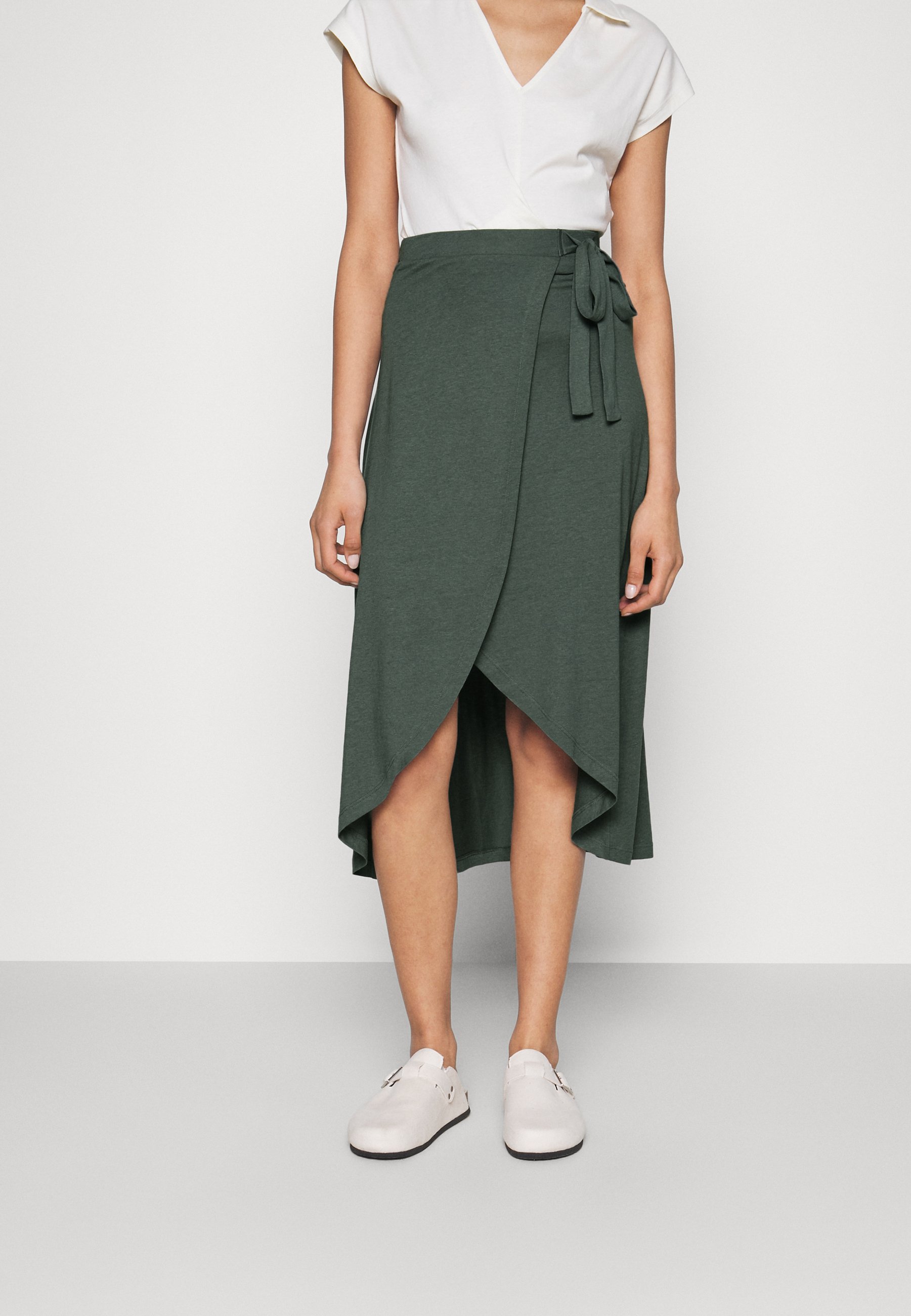 BASIC WRAP OVER MIDI SKIRT- A-line skirt