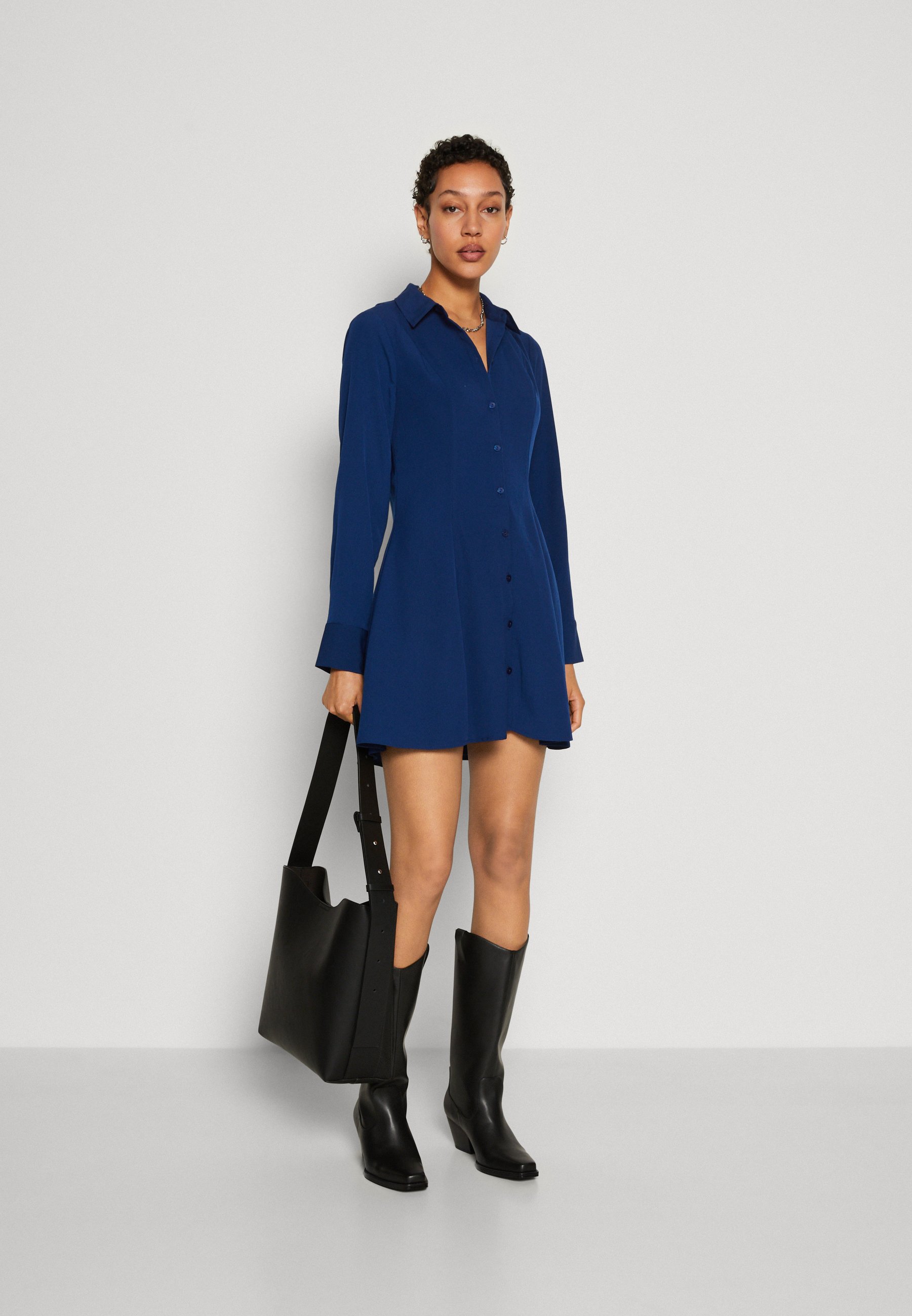 PLEATED FLIRTY MATTE SHIRTDRESS - Shirt dress