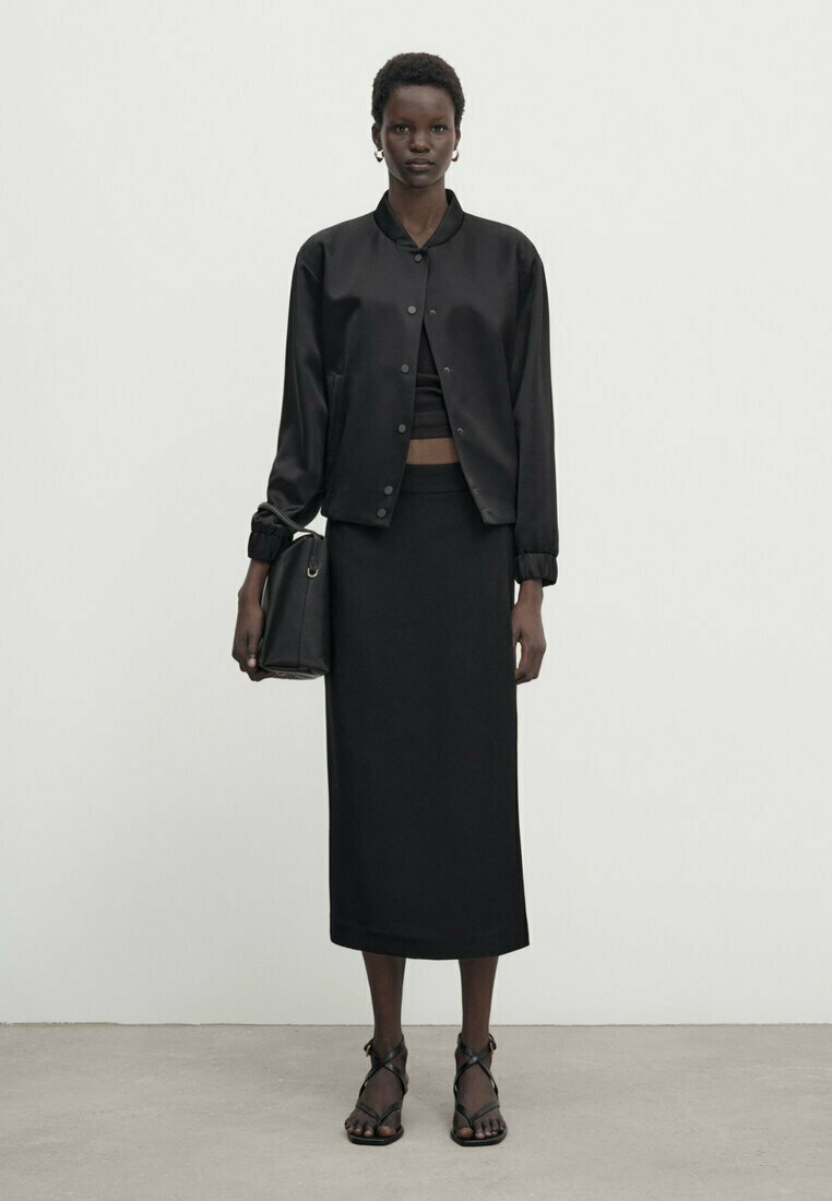 MIDI WITH LINED BUCKLE - A-line skirt