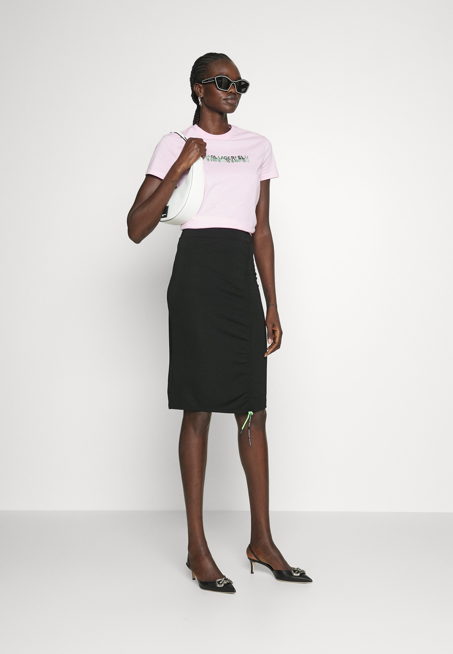 BRANDED CORD SKIRT - Pencil skirt