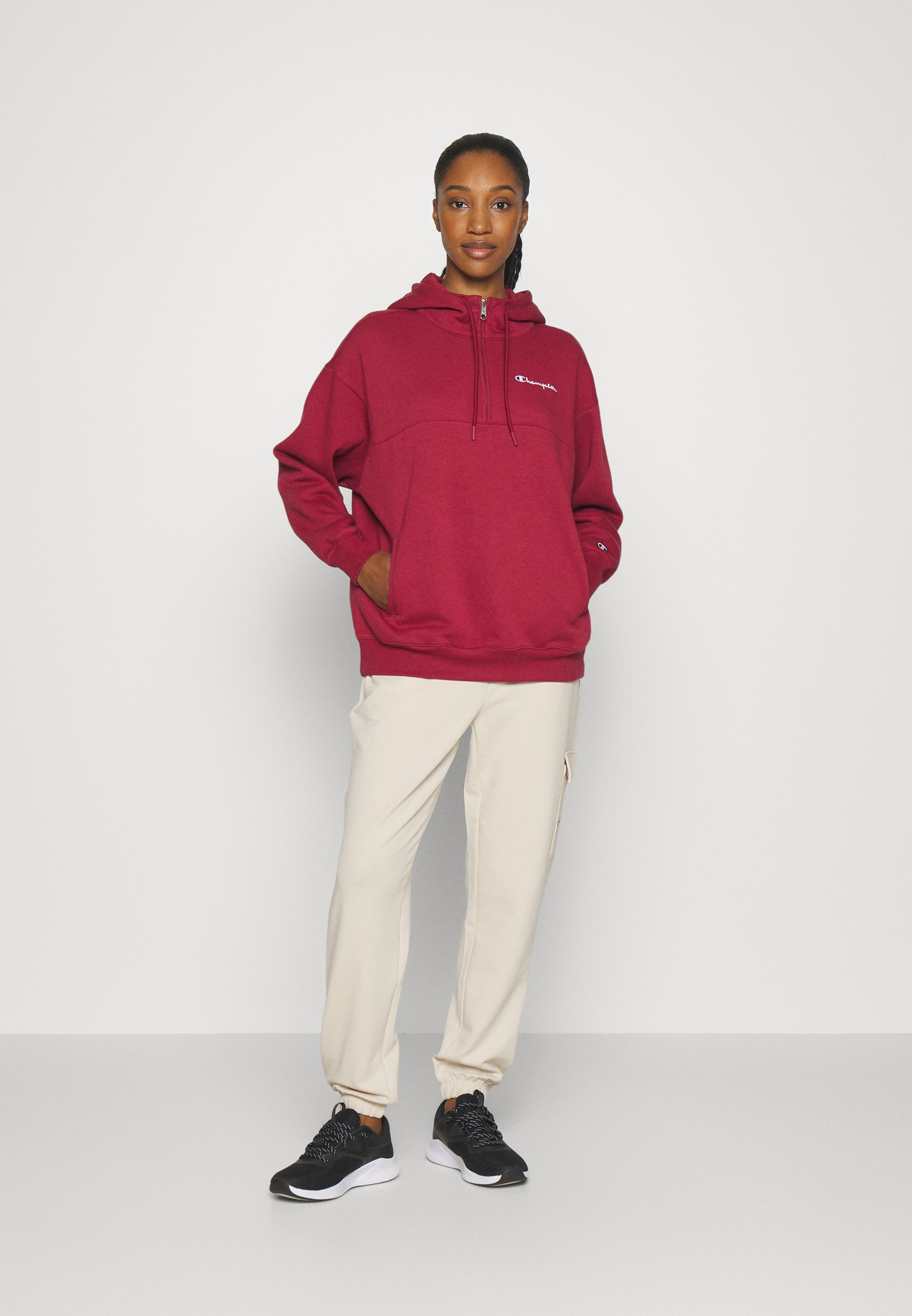 CLASSIC OVERSIZED HOODED HALF ZIP - Sweatshirt