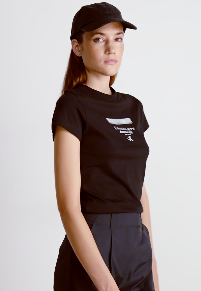STRIPE LOGO MODERN STRAIGHT TEE - Print T-shirt