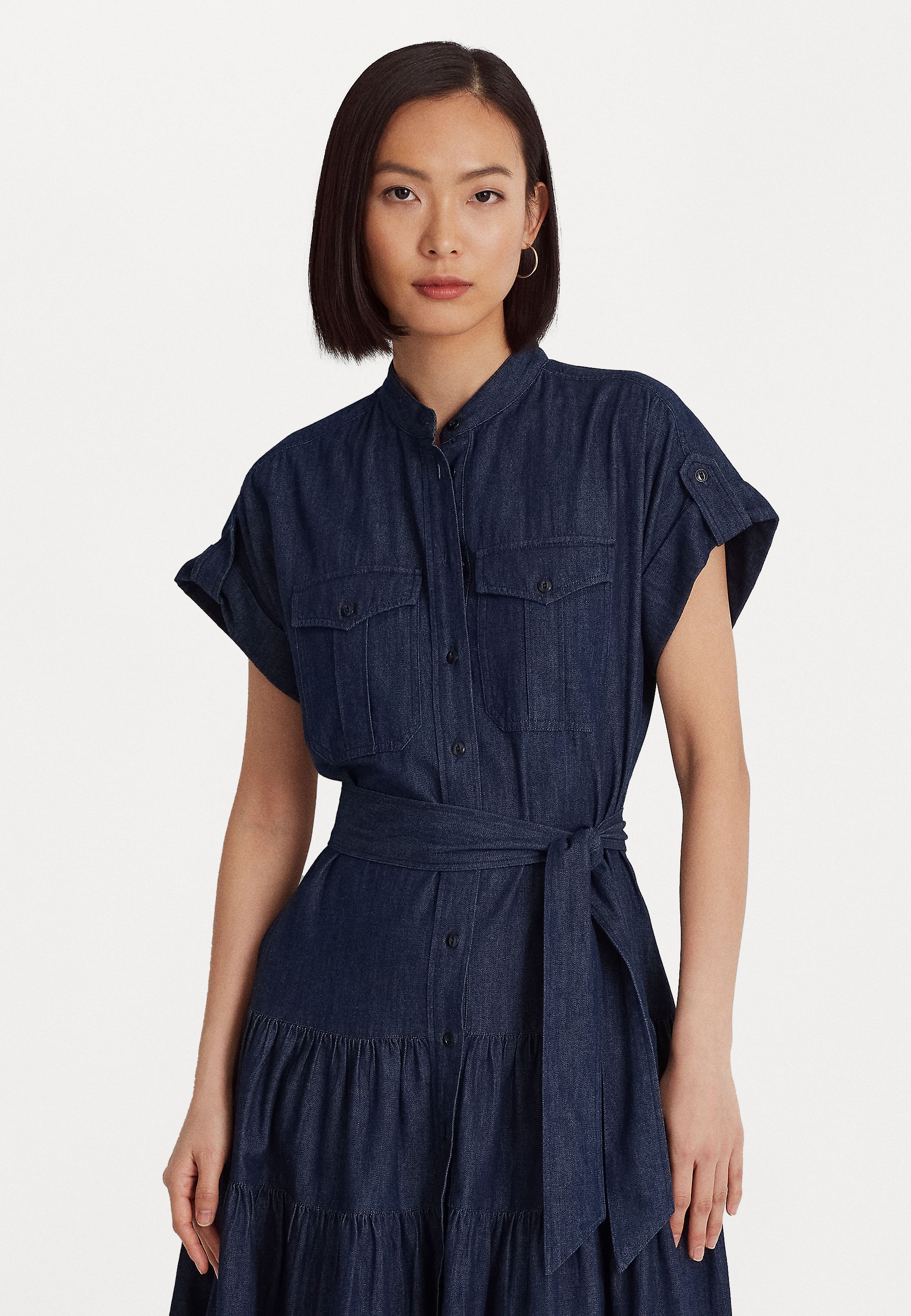 KATHRYNE SHORT SLEEVE DAY DRESS - Denim dress