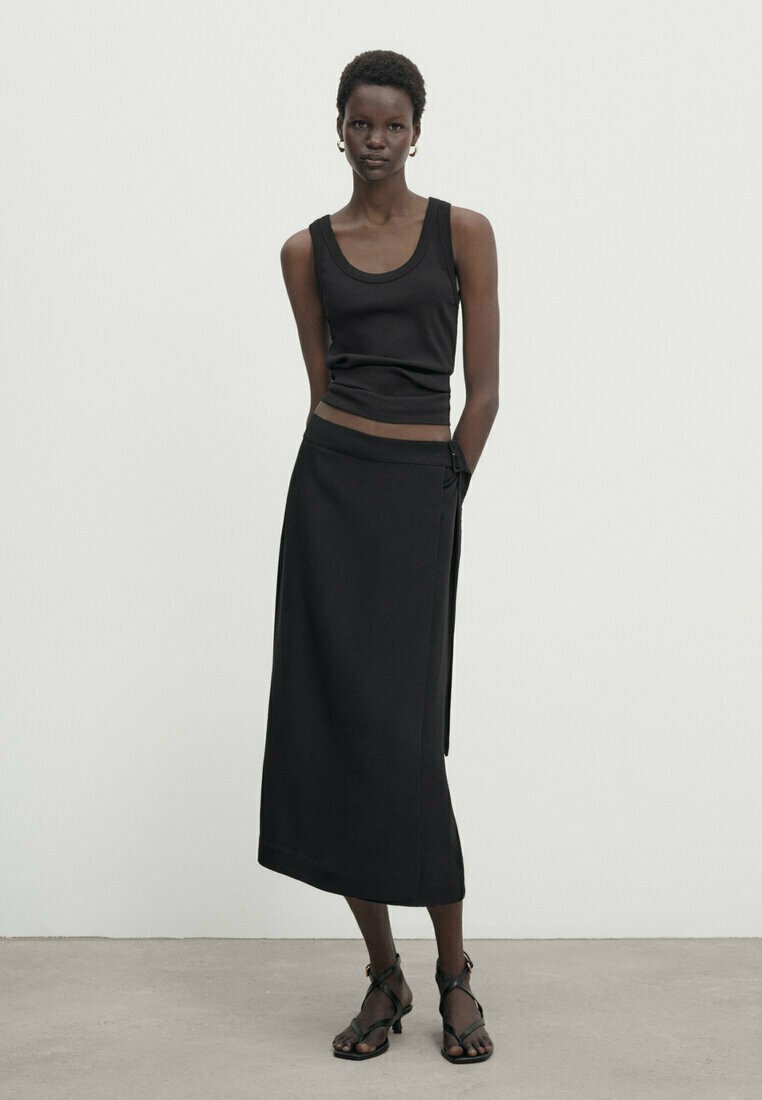 MIDI WITH LINED BUCKLE - A-line skirt