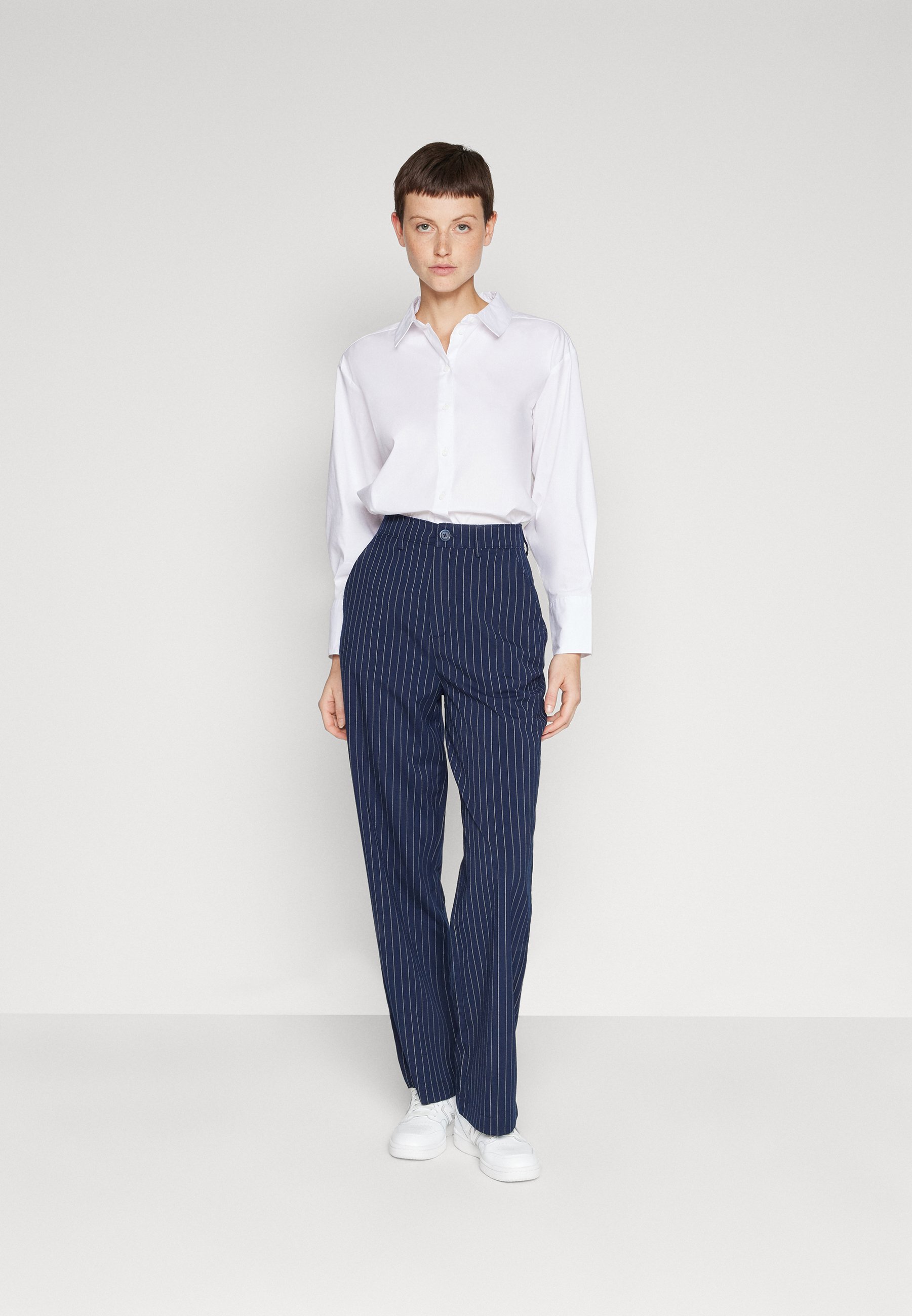 PINSTRIPE WIDE LEG TROUSERS - Trousers