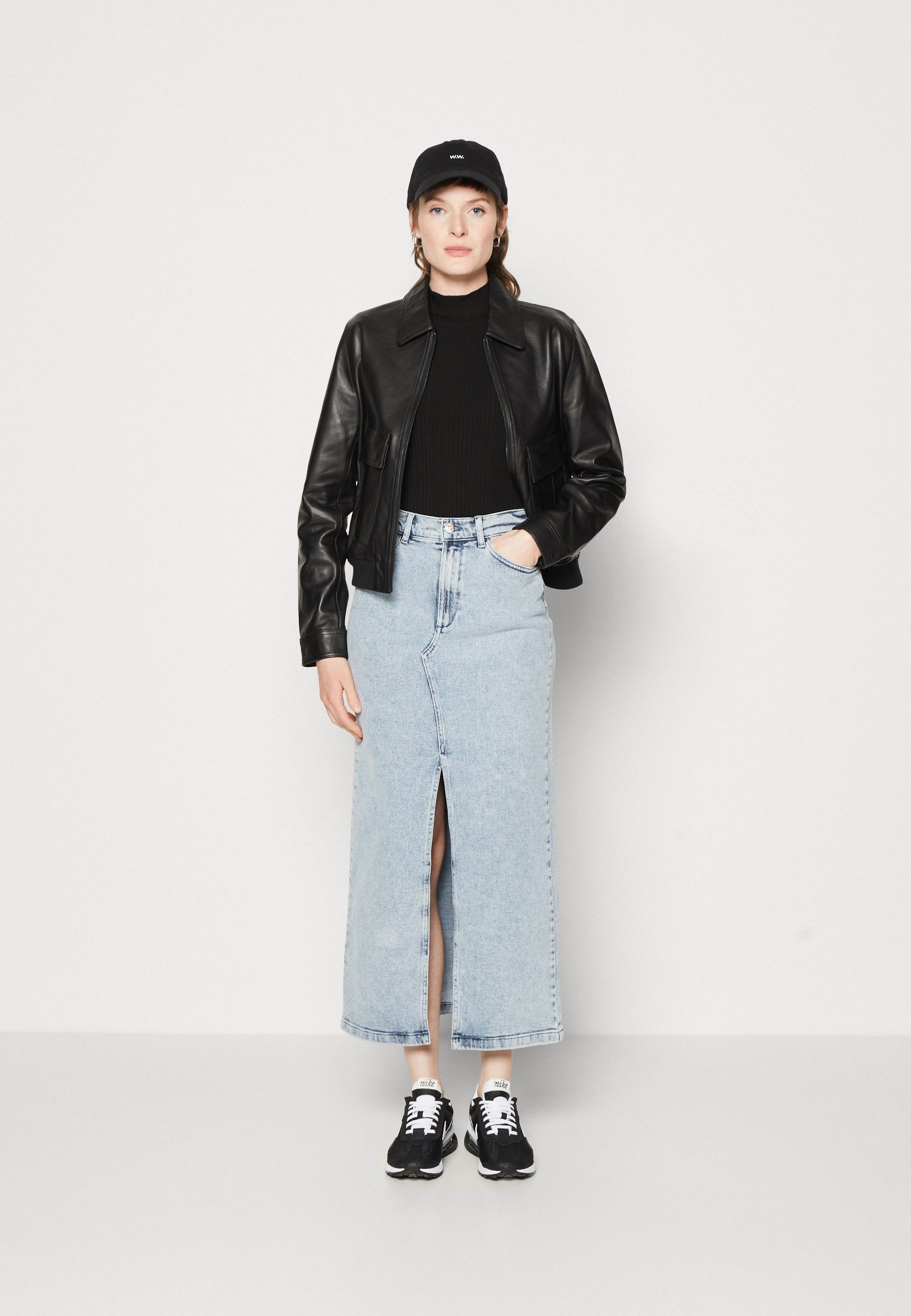 SIW LONG SKIRT - Denim skirt