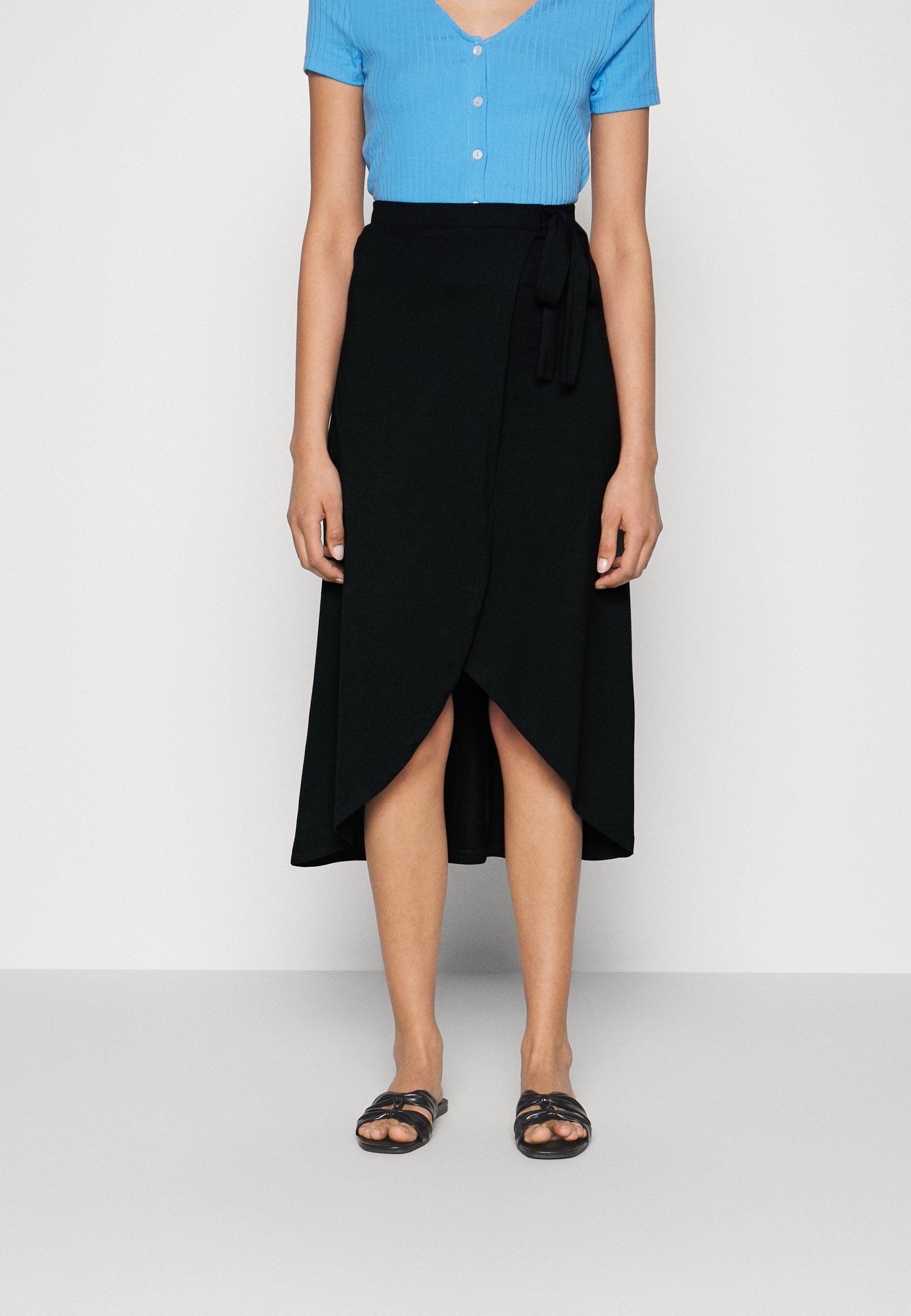 BASIC WRAP OVER MIDI SKIRT- A-line skirt
