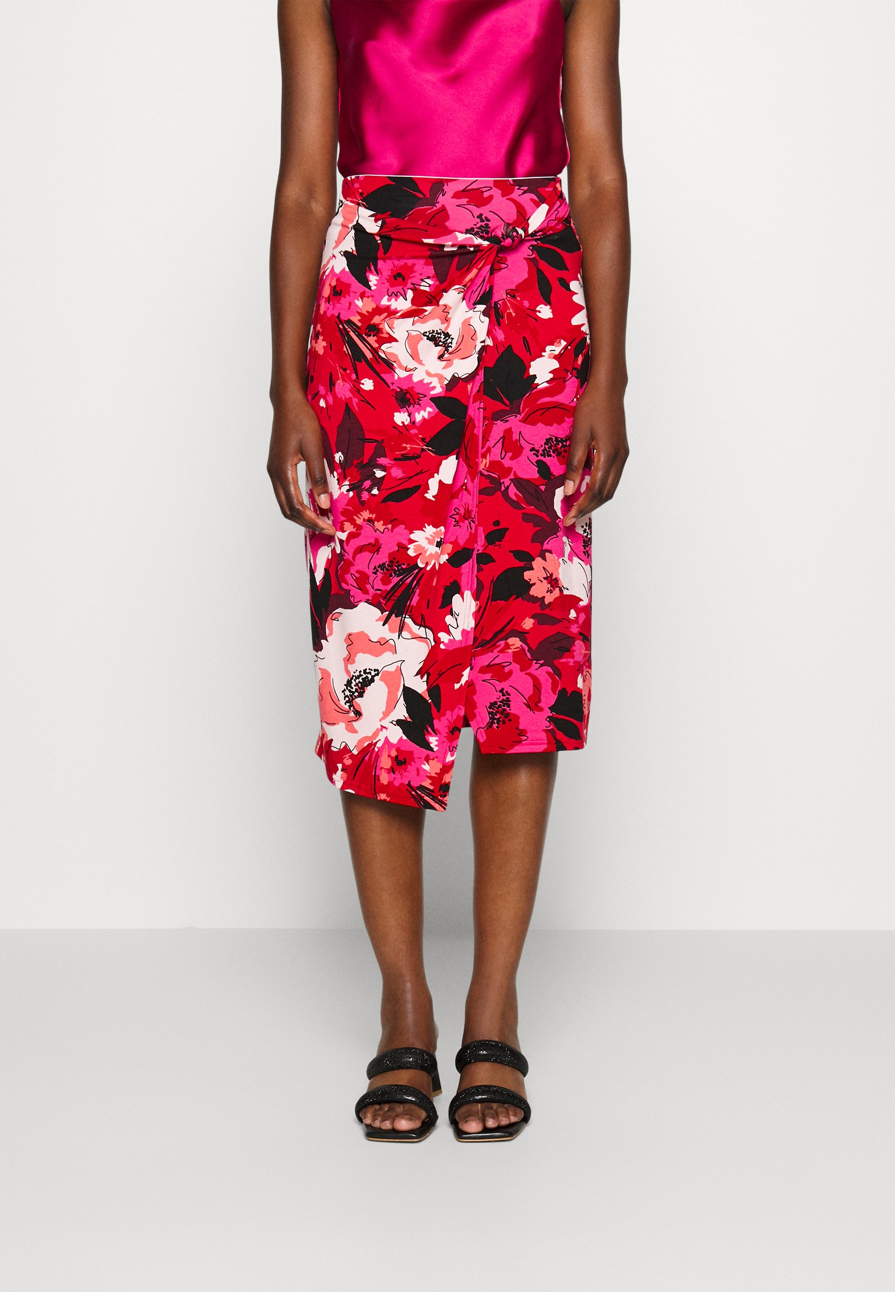 FRONT KNOT MIDI SKIRT - Pencil skirt
