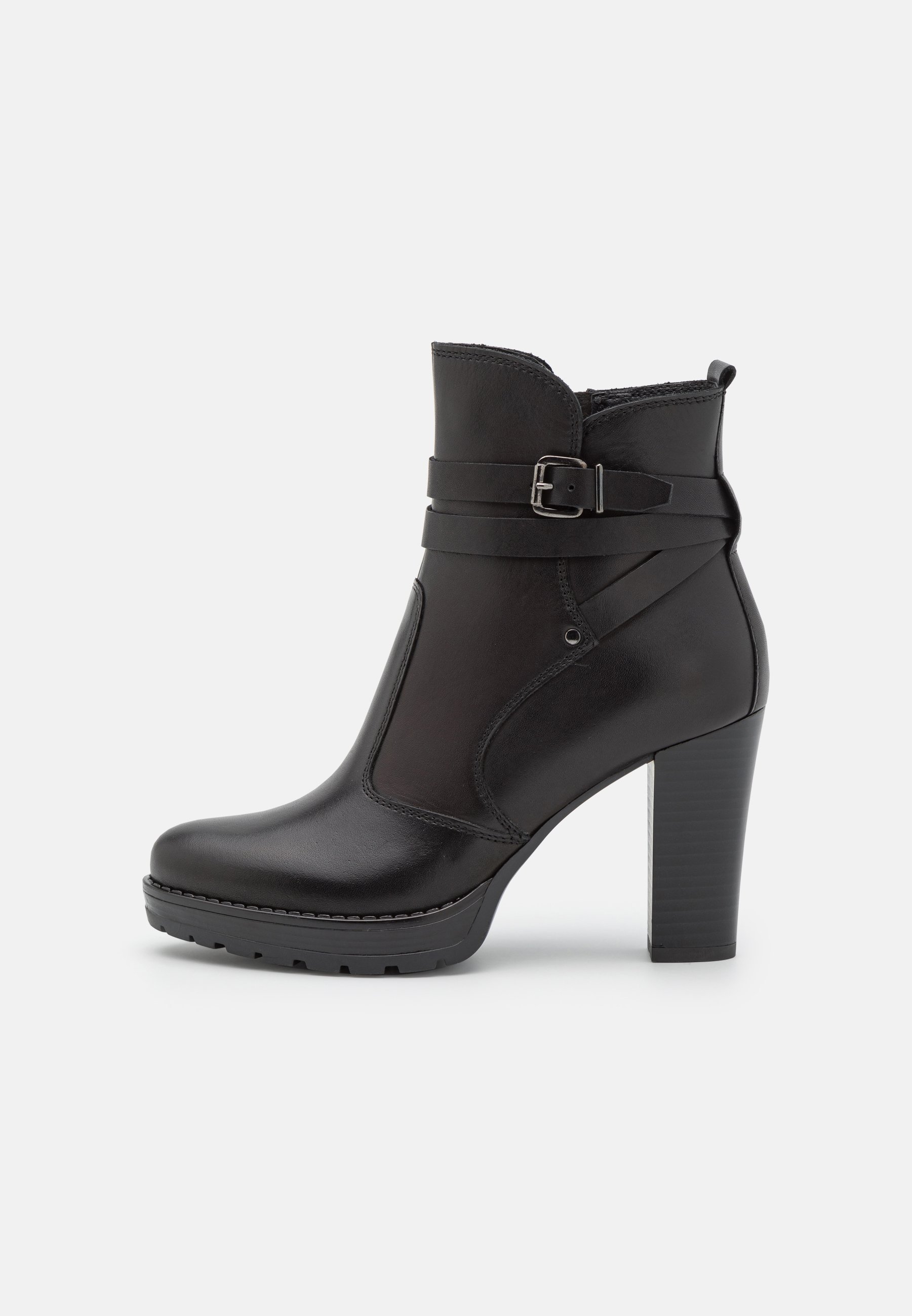 LEATHER- Platform ankle boots