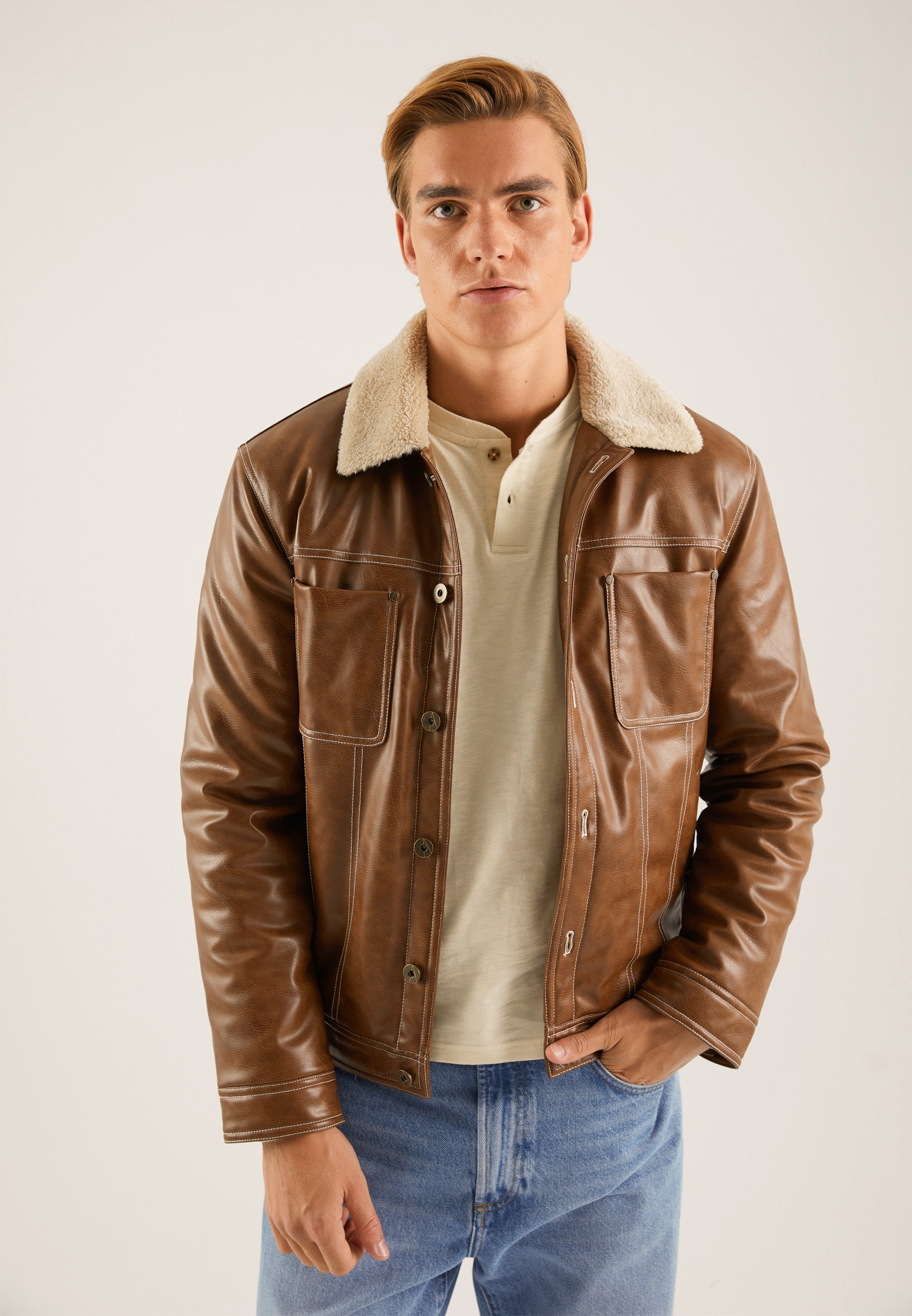 Faux leather jacket
