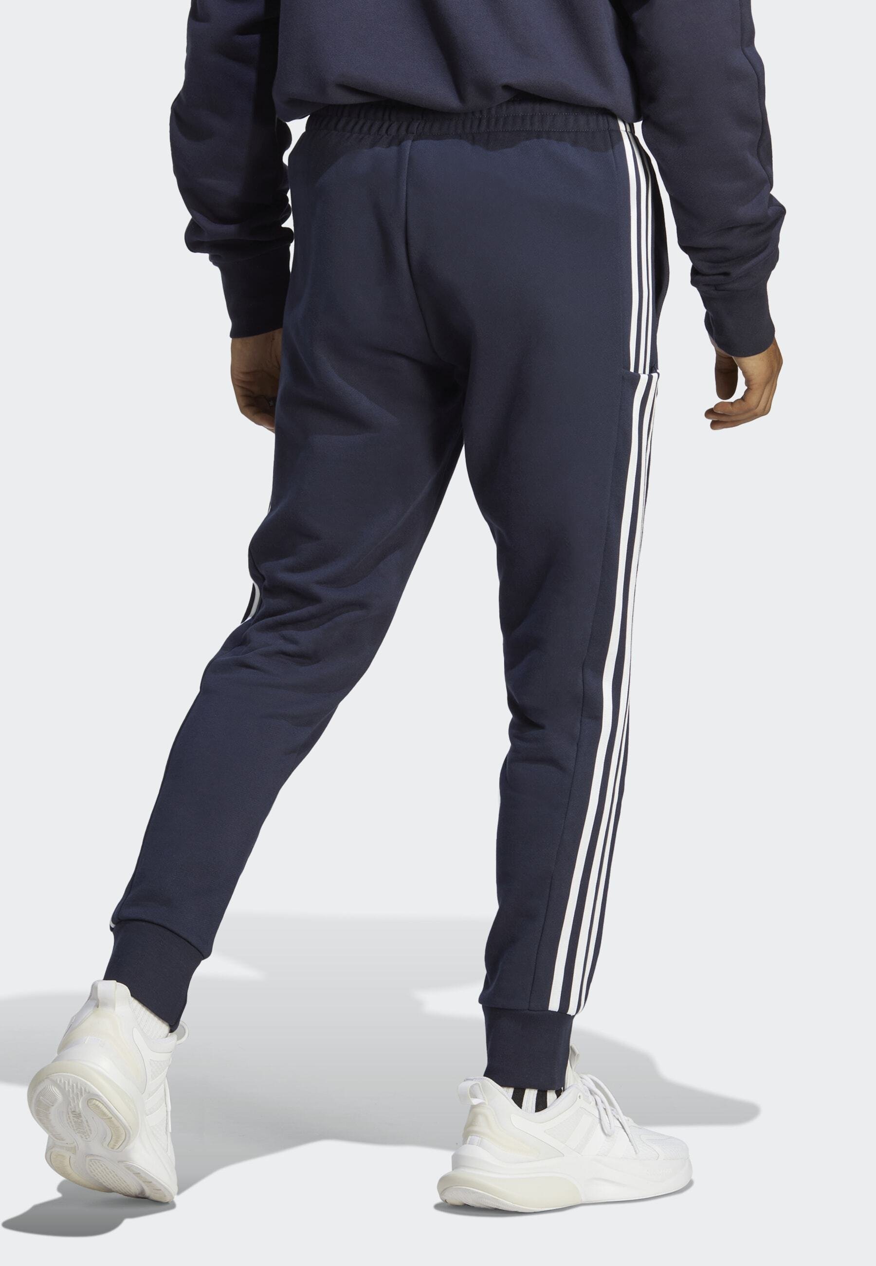 ESSENTIALS TAPERED CUFFED 3-STRIPES - Tracksuit bottoms
