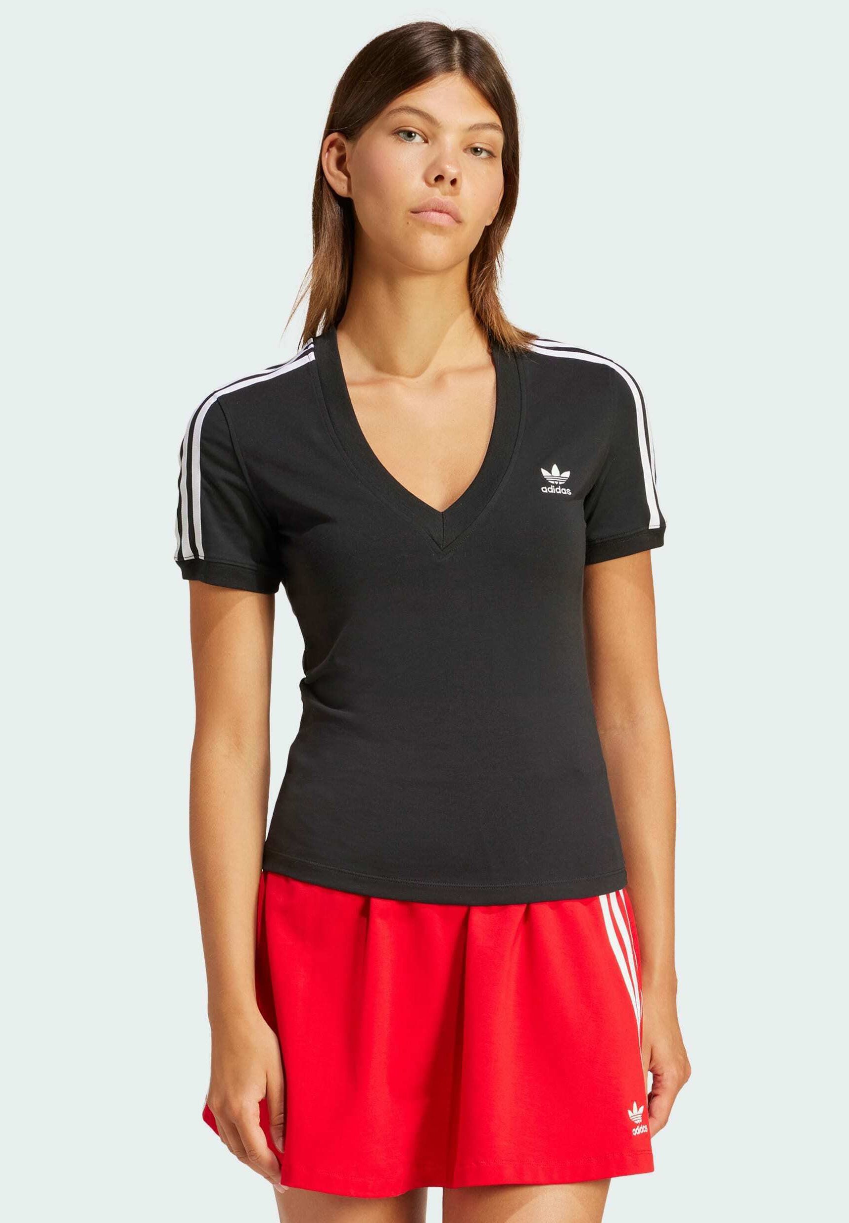 3-STRIPES V-NECK - Print T-shirt