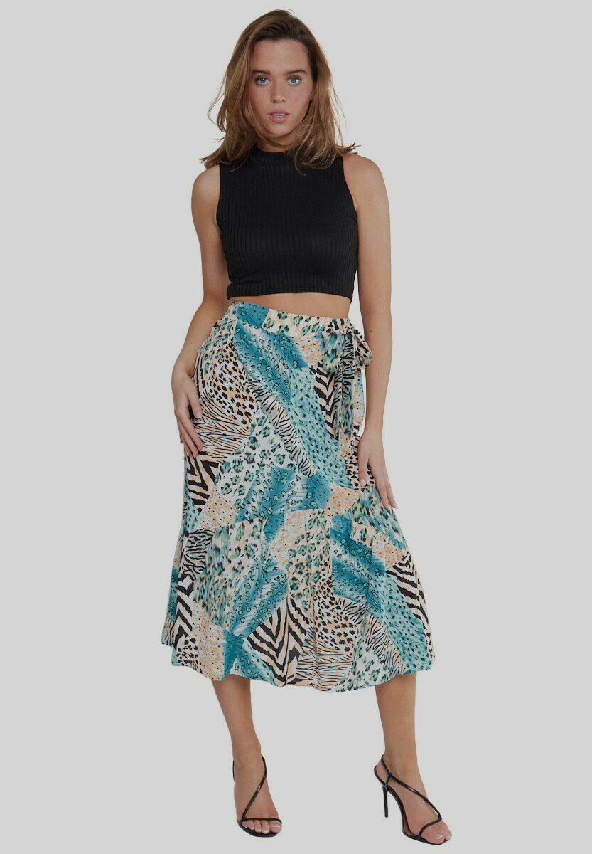 MIX ANIMAL PRINT MIDI - A-line skirt