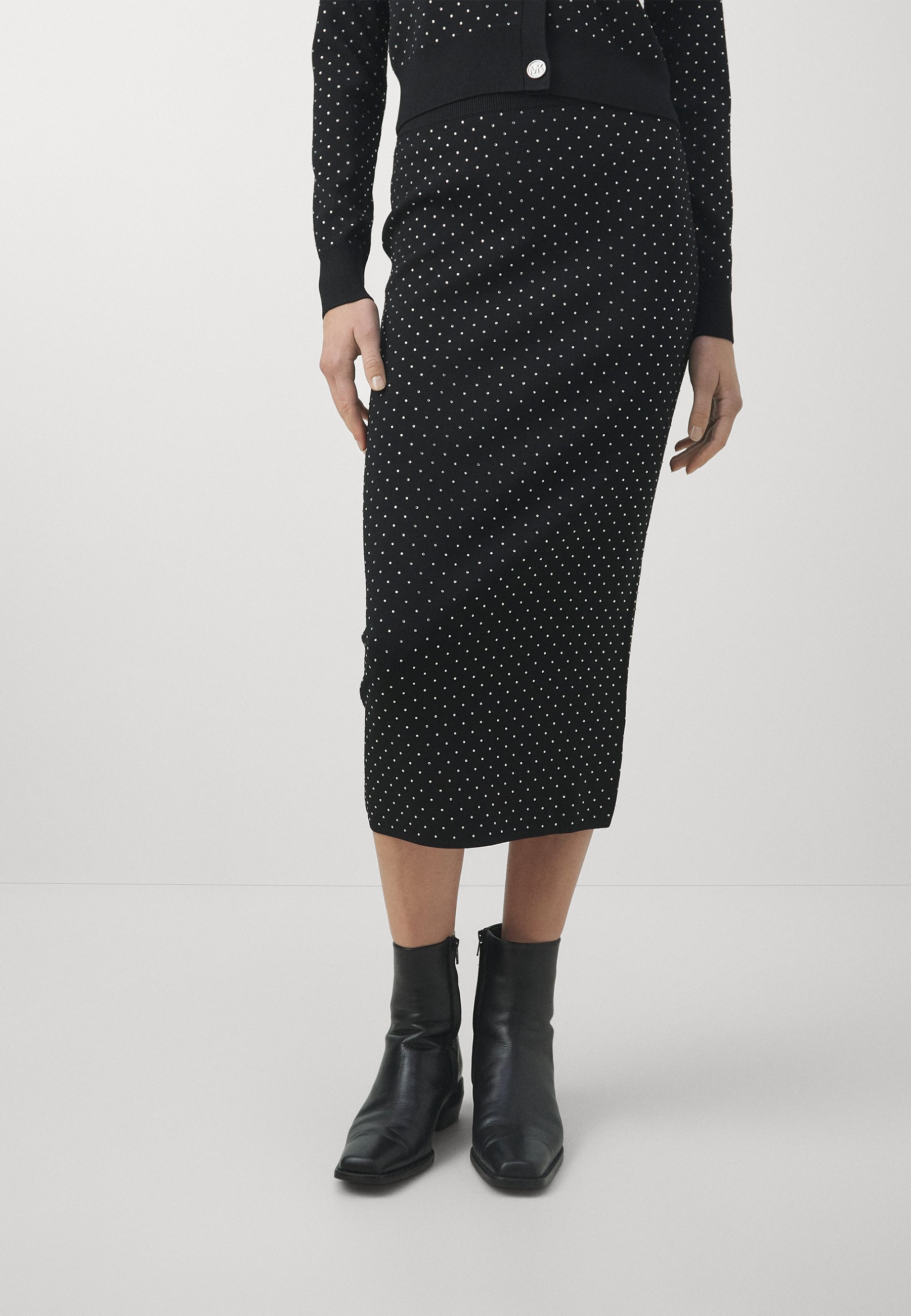 RHINESTONE MIDI SKIRT - Pencil skirt