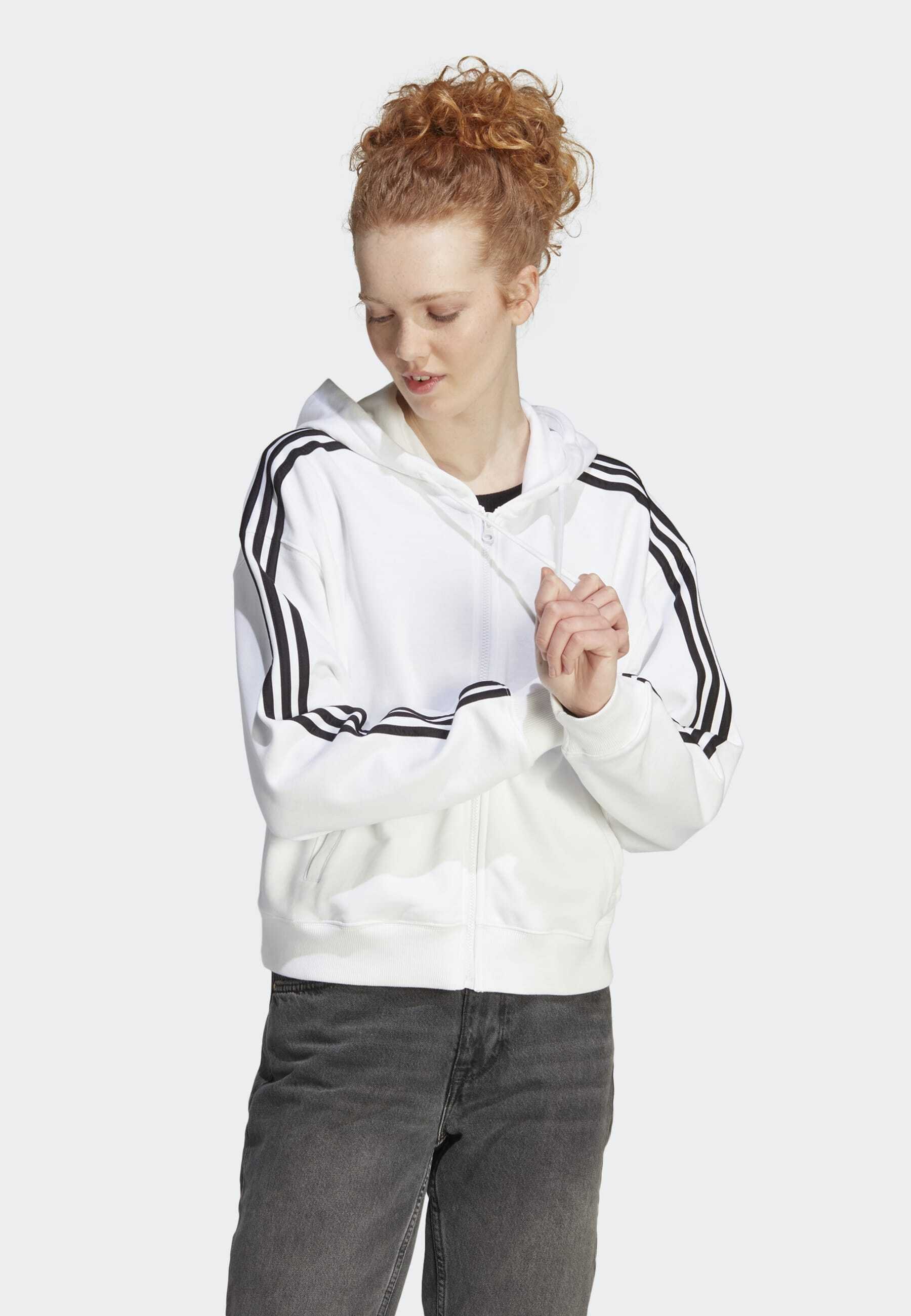 ESSENTIALS 3-STRIPES FRENCH TERRY - Zip-up sweatshirt
