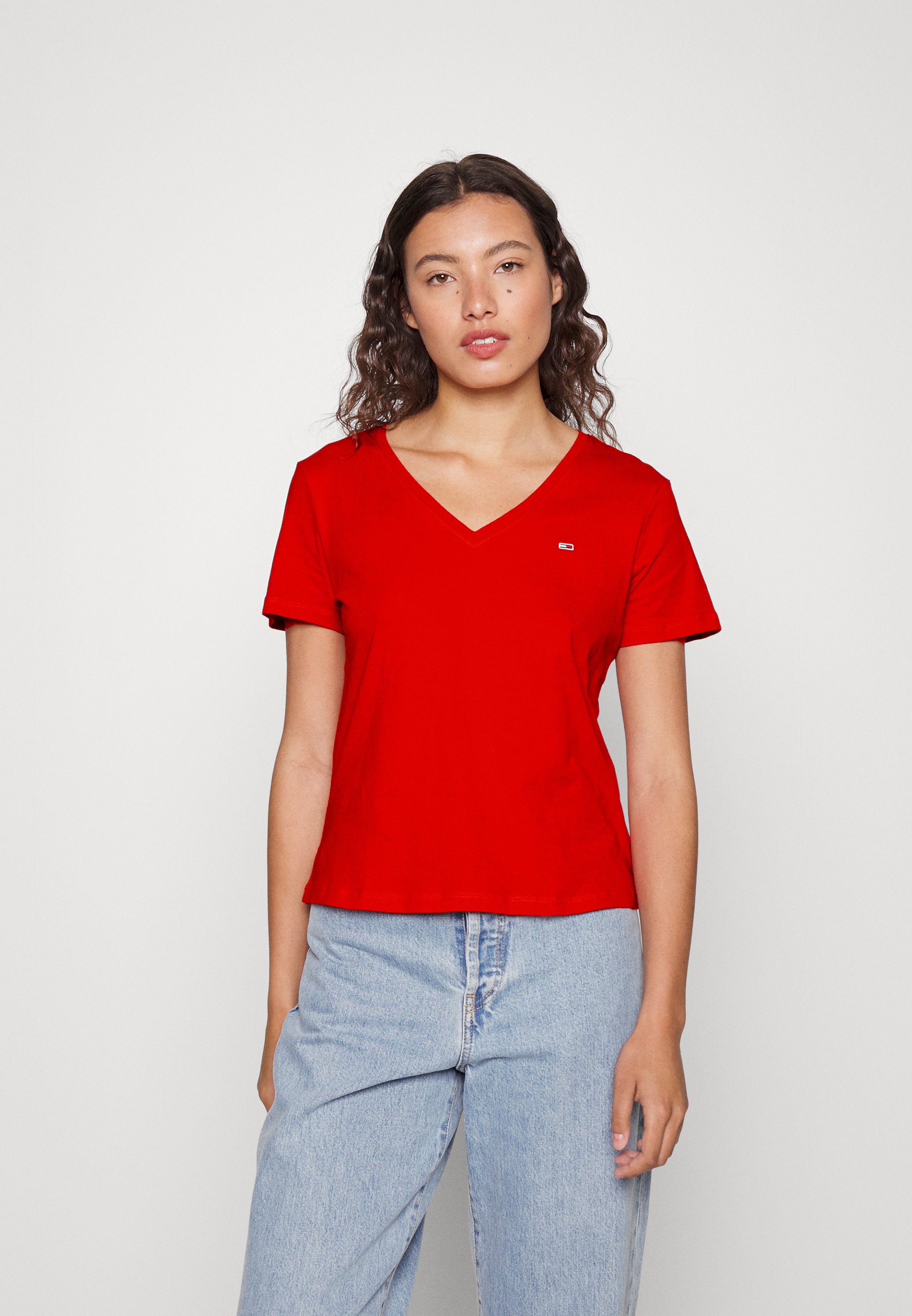 TJW SLIM SOFT V NECK TEE - Top