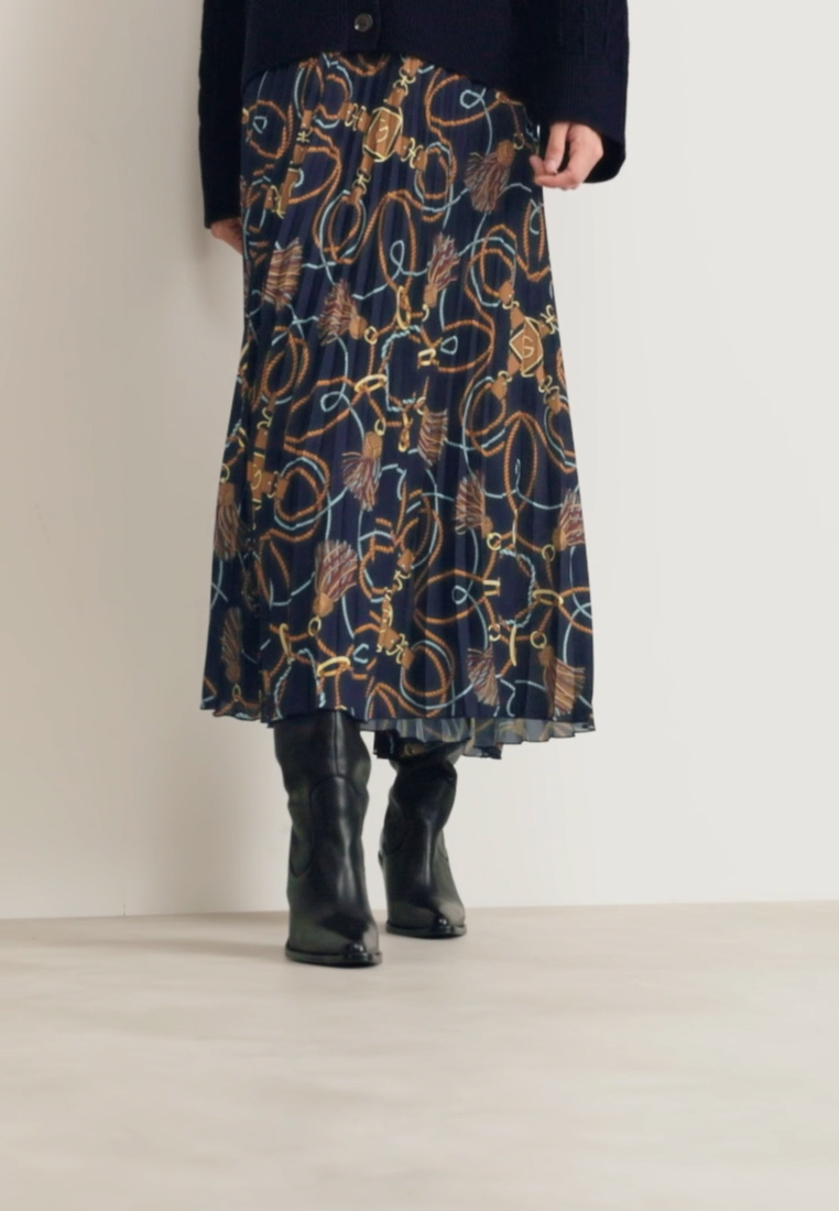 ROPE PRINT SKIRT - Pleated skirt