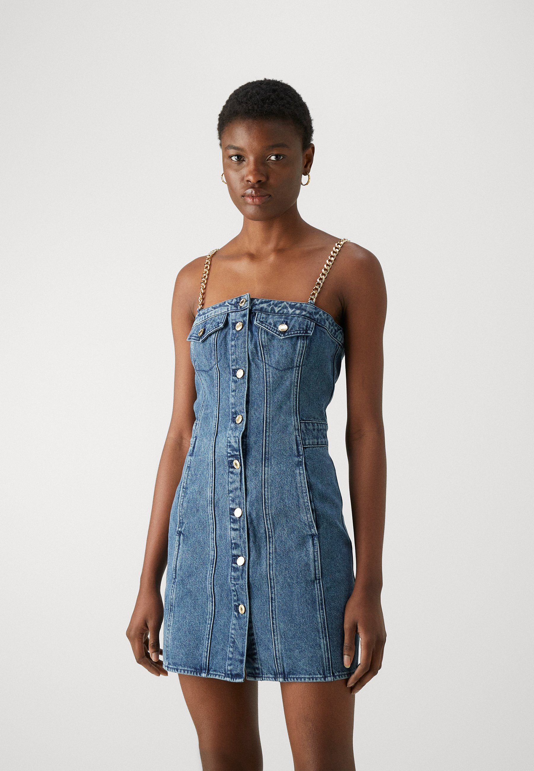 CHAIN STRAP DRESS - Denim dress