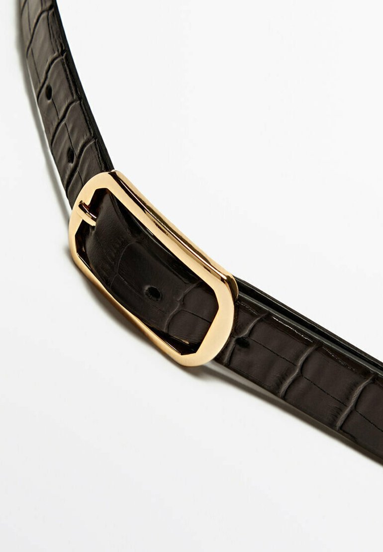 EMBOSSED MOCK CROC WITH OCTAGON BUCKLE - Belt
