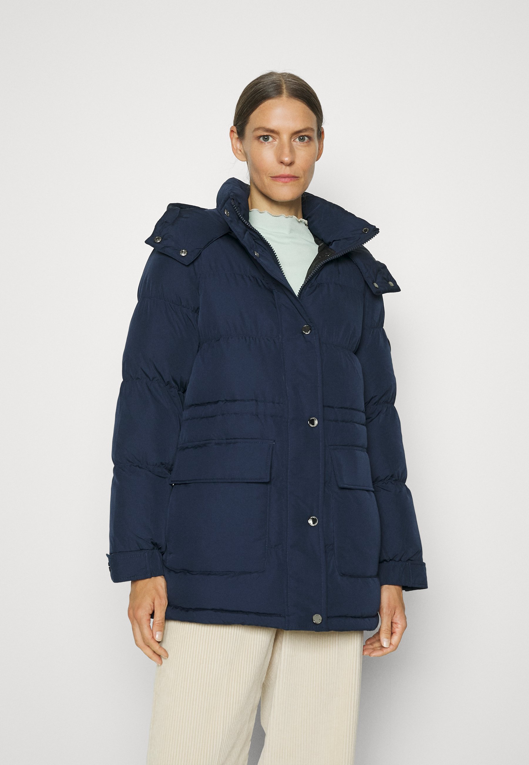 LONG LINE HEAVY WEIGHT PUFFER WITH ENHANCED WAIST - Winter coat