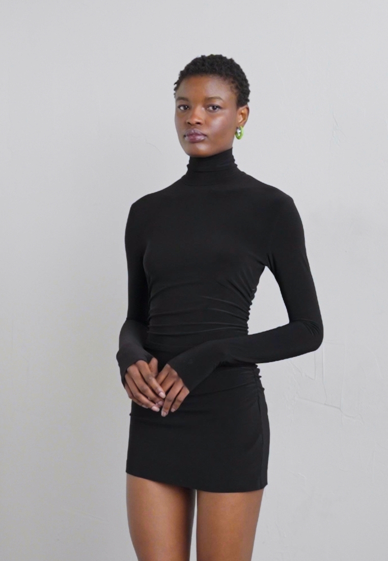 LONG SLEEVE TURTLENECK PICKLEBALL DRESS - Jersey dress