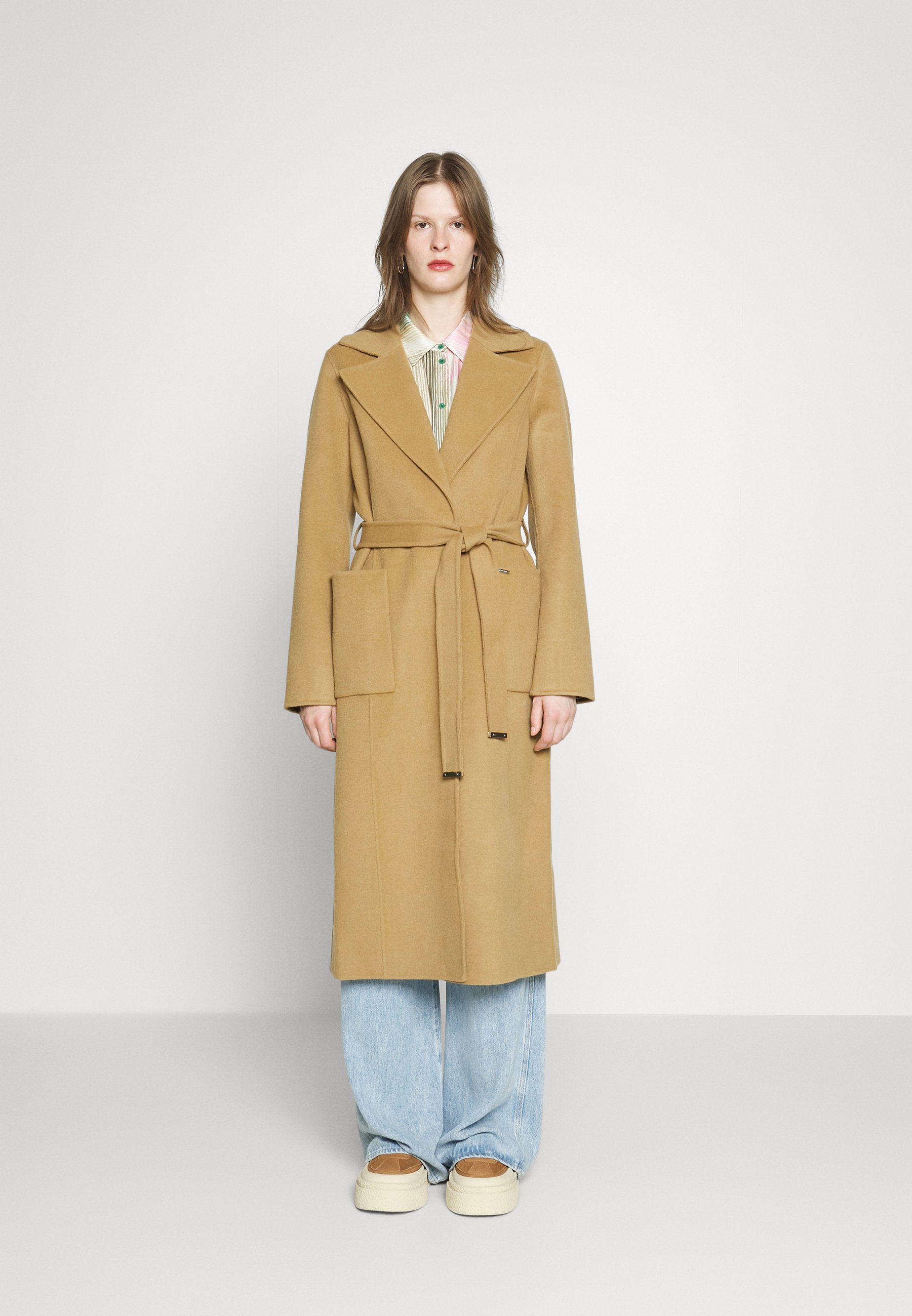 BELTED WRAP STYLE FACE COAT - Classic coat