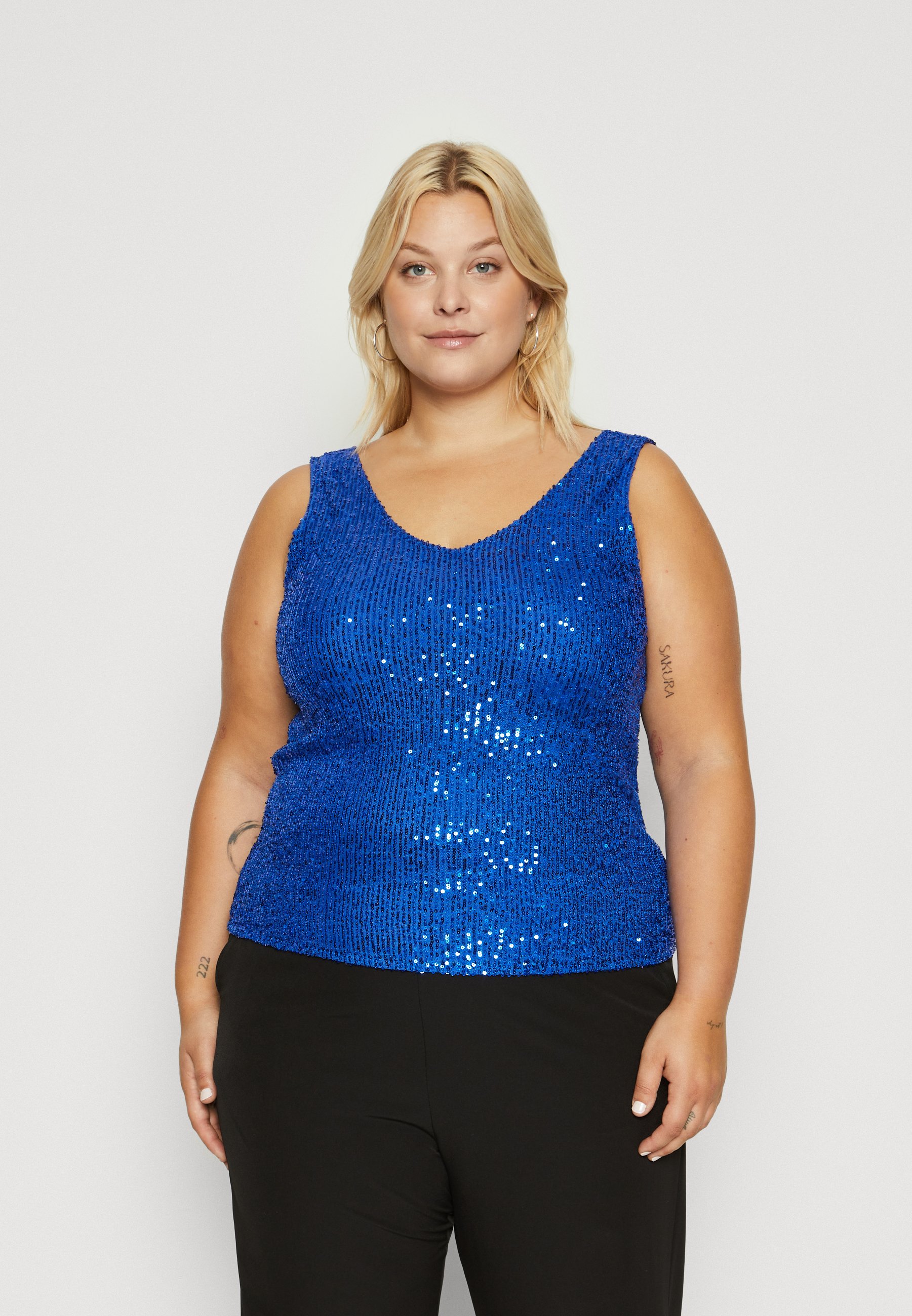 CARANA V NECK SEQUINS - Top