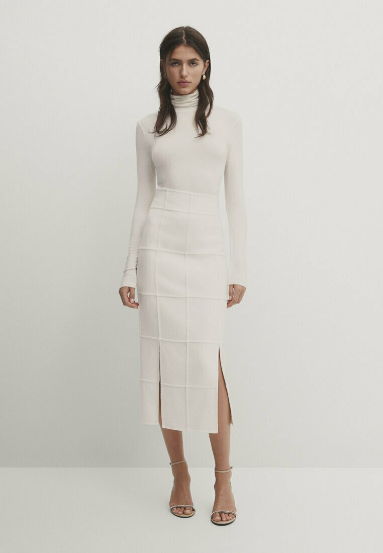 STUDIO - BLEND WITH SLITS AND STITCHING DETAIL- Pencil skirt