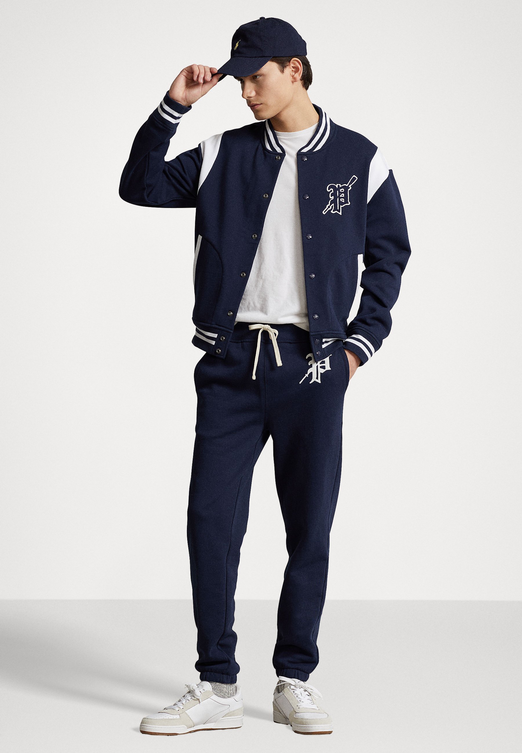 FLEECE LETTERMAN JACKET - Zip-up sweatshirt