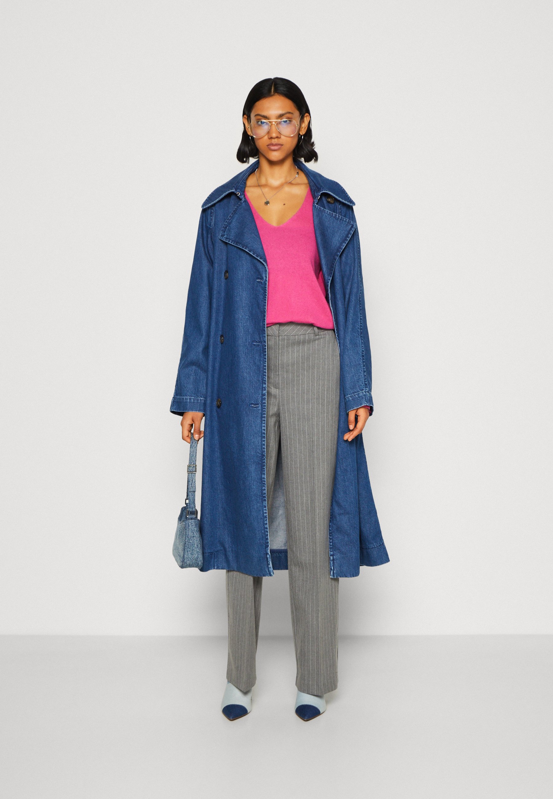 SLFMYLA WIDE PANT STRIPE - Trousers