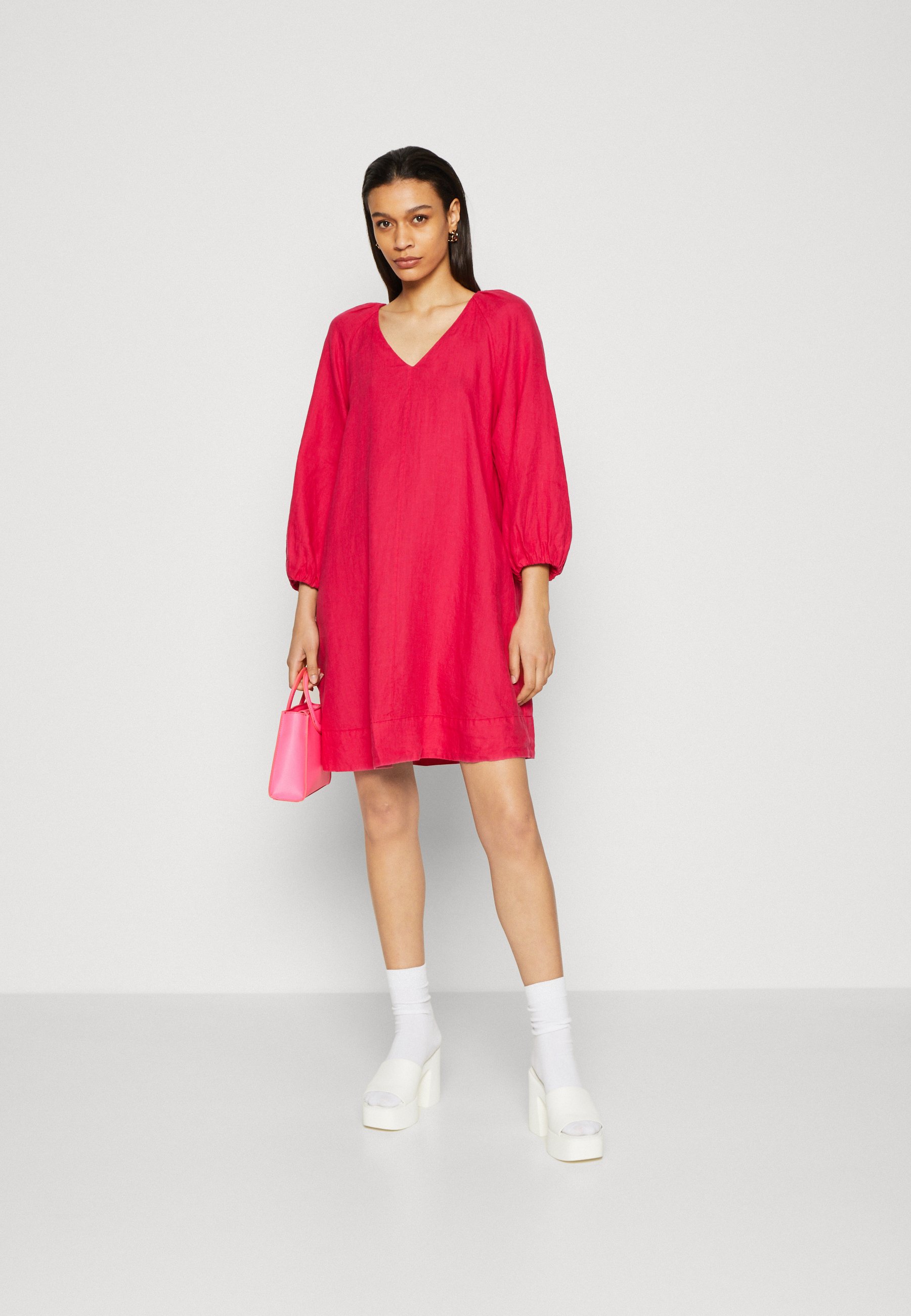 DRESS SHORT LENGTH A LINE FEMININE NECKLINE - Day dress