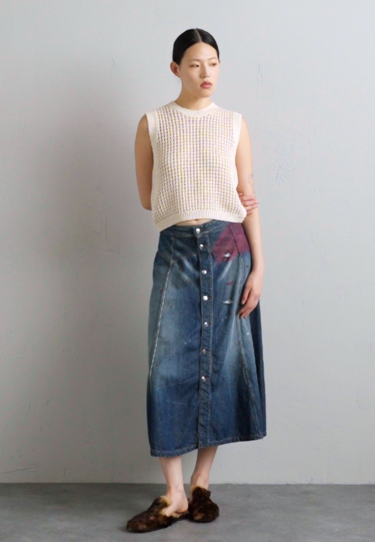 AGATHA SKIRT DISTRESSED - Denim skirt