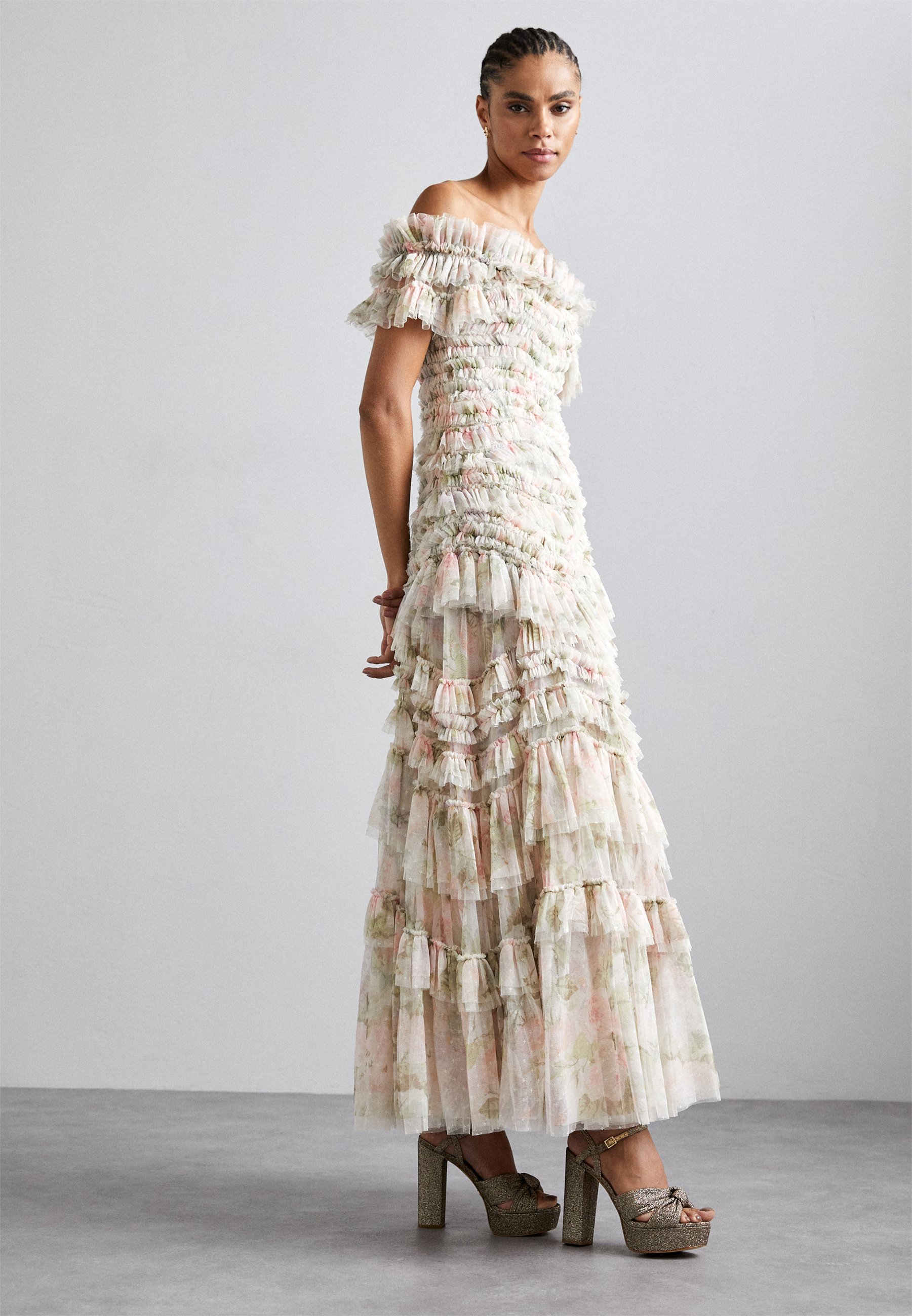 ROSE POWDER OFF SHOULDER GOWN - Occasion wear