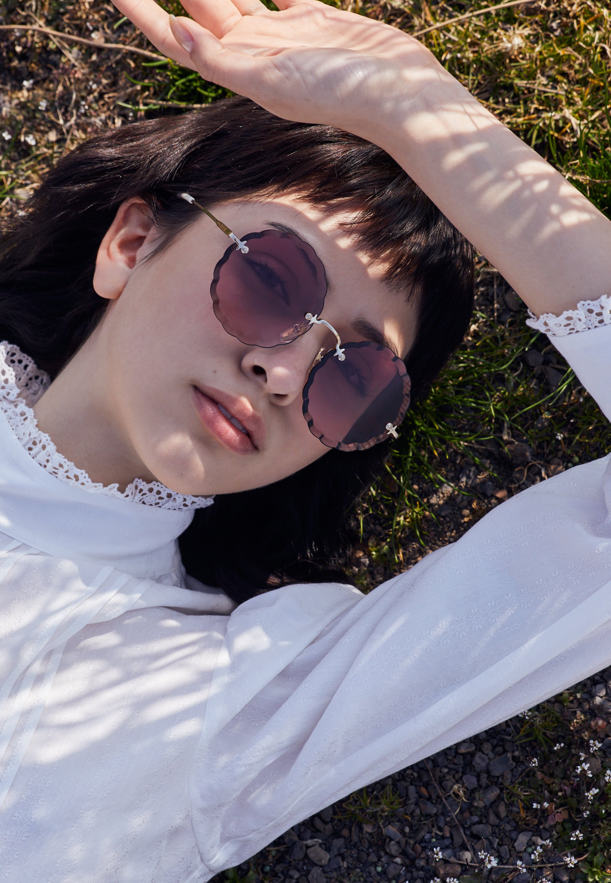 ROSIE RIMLESS ROUNDED METAL SUNGLASSES - Sunglasses