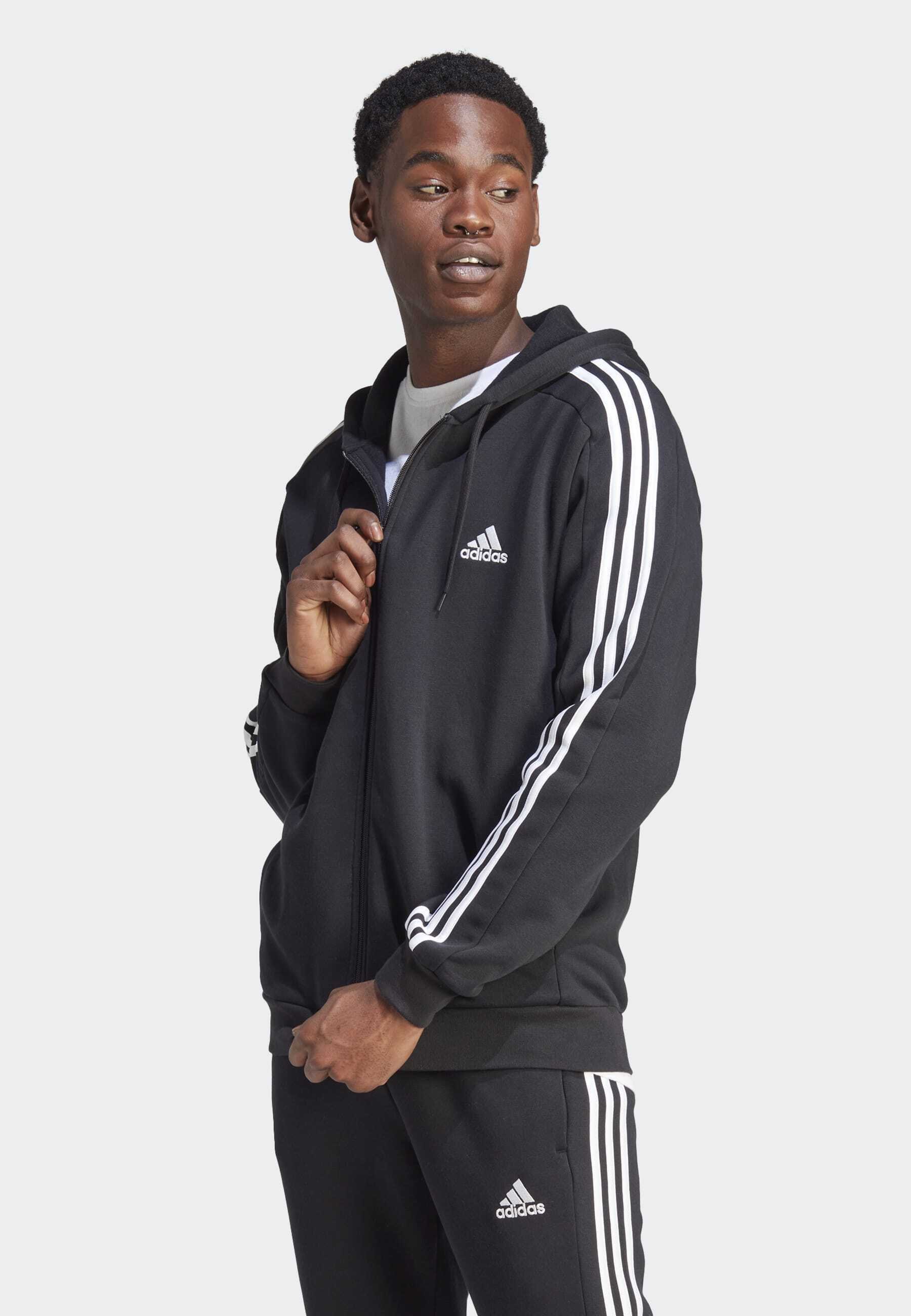 ESSENTIALS 3-STRIPES FULL-ZIP - Zip-up sweatshirt