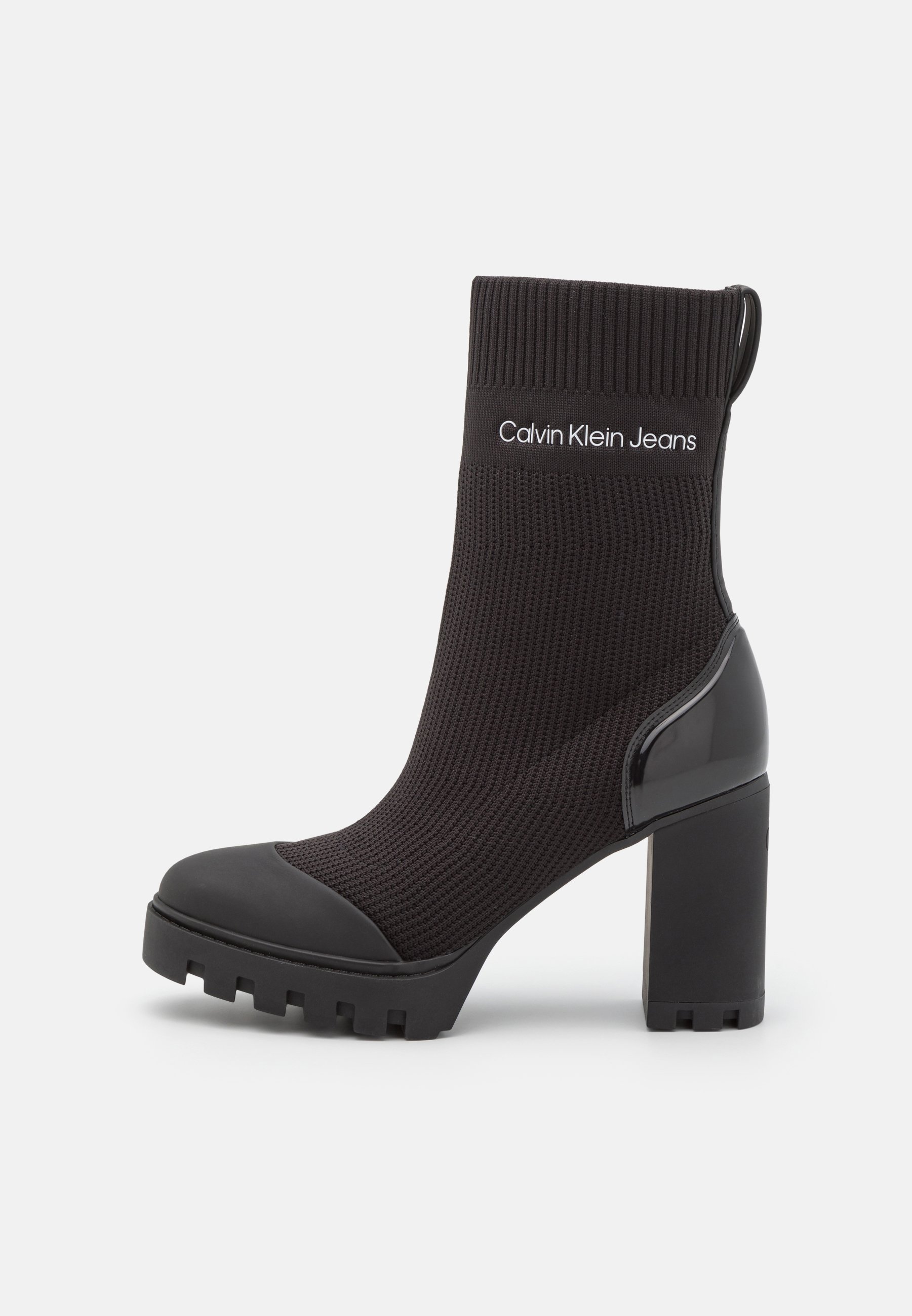 PLATFORM KNIT SOCK- Platform ankle boots
