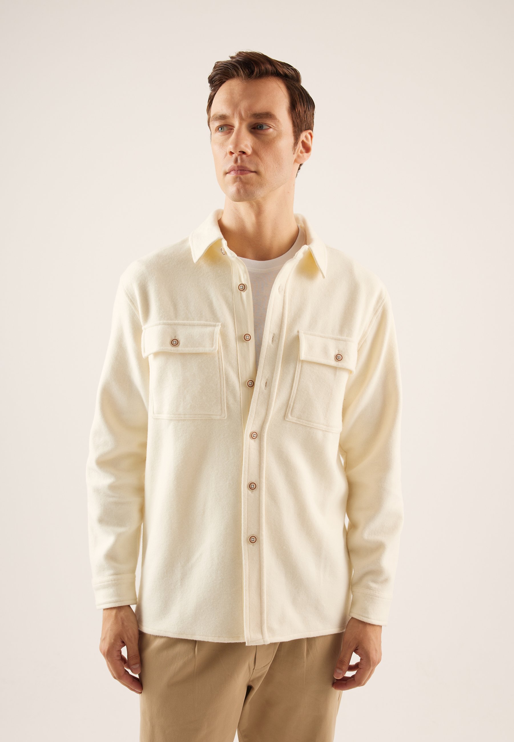 BRUSHED COTTON OVERSHIRT - Shirt