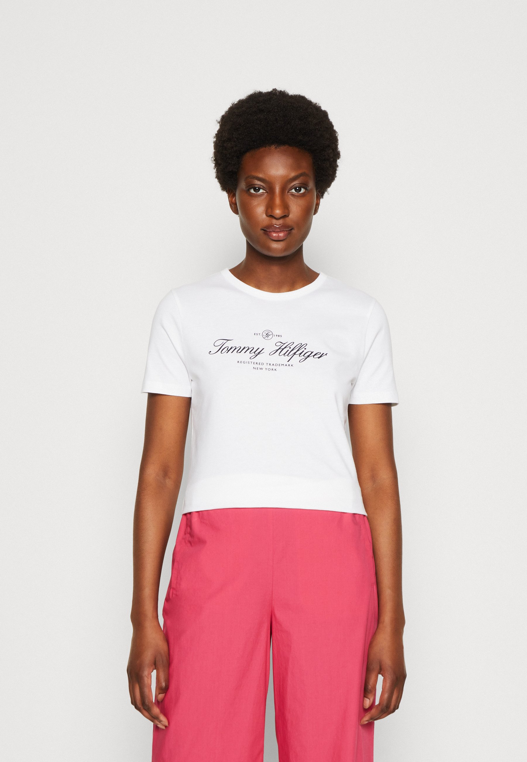 SLIM SIGNATURE C NK 1/2 SLV - Print T-shirt