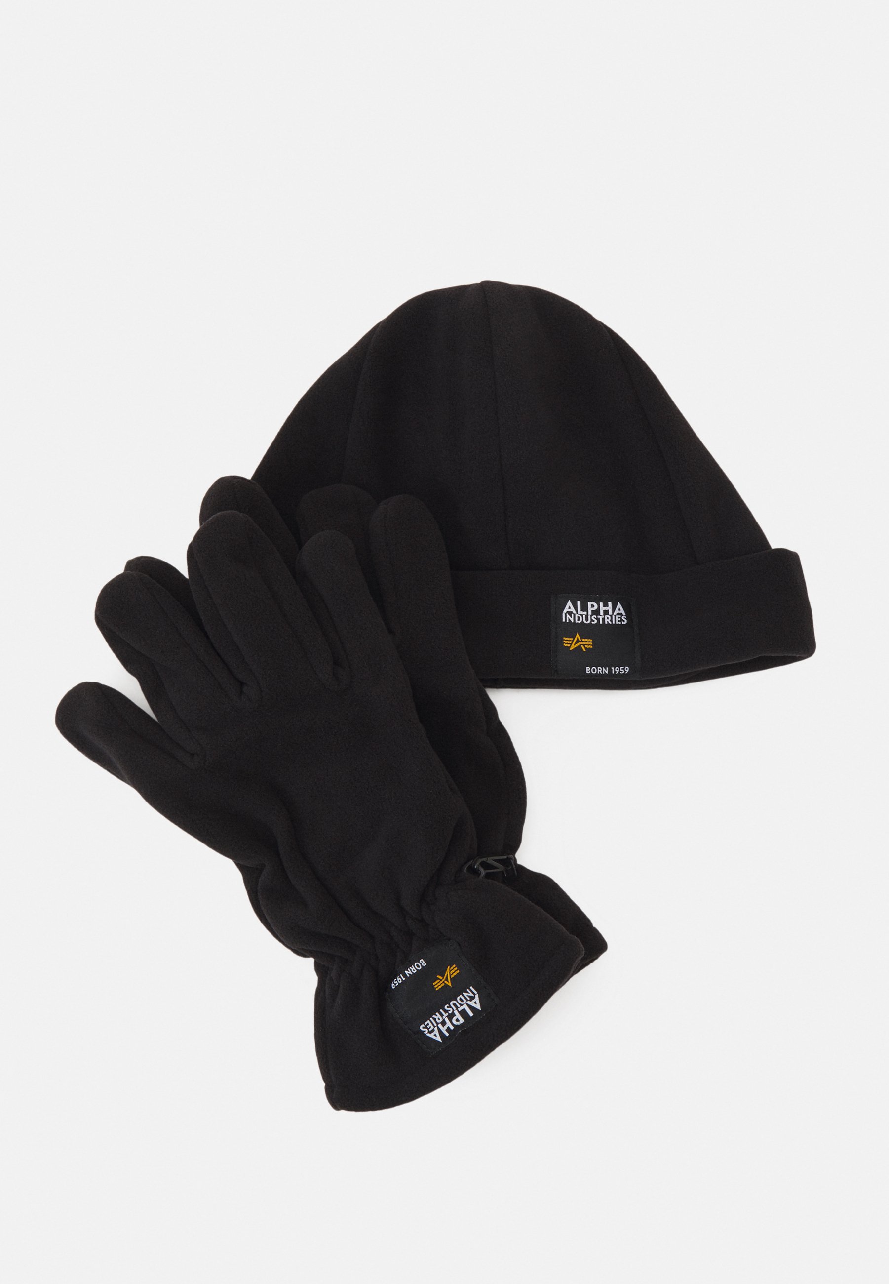 LABEL BEANIE AND GLOVE SET UNISEX - Beanie