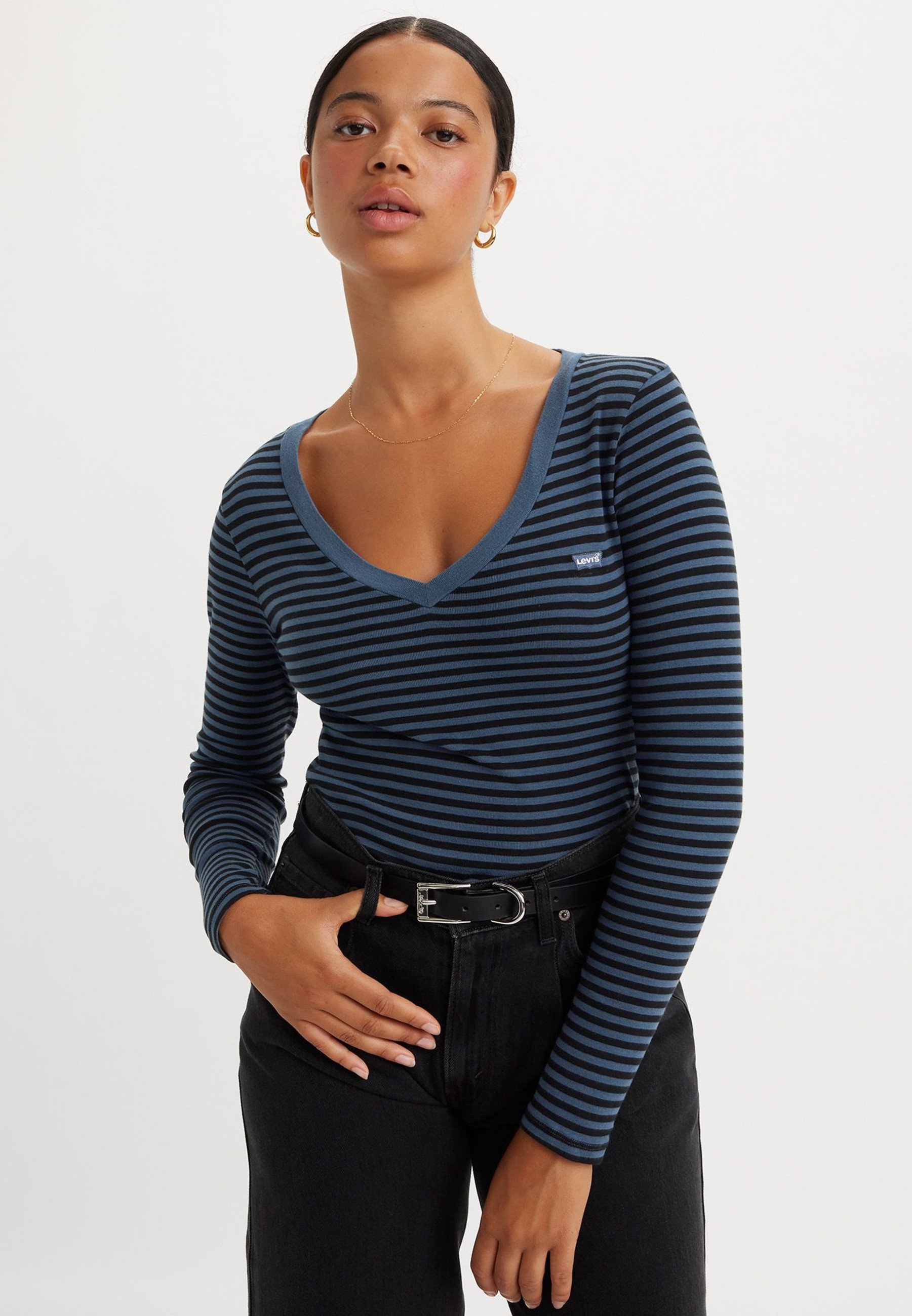 V NECK BABY TEE - Long sleeved top