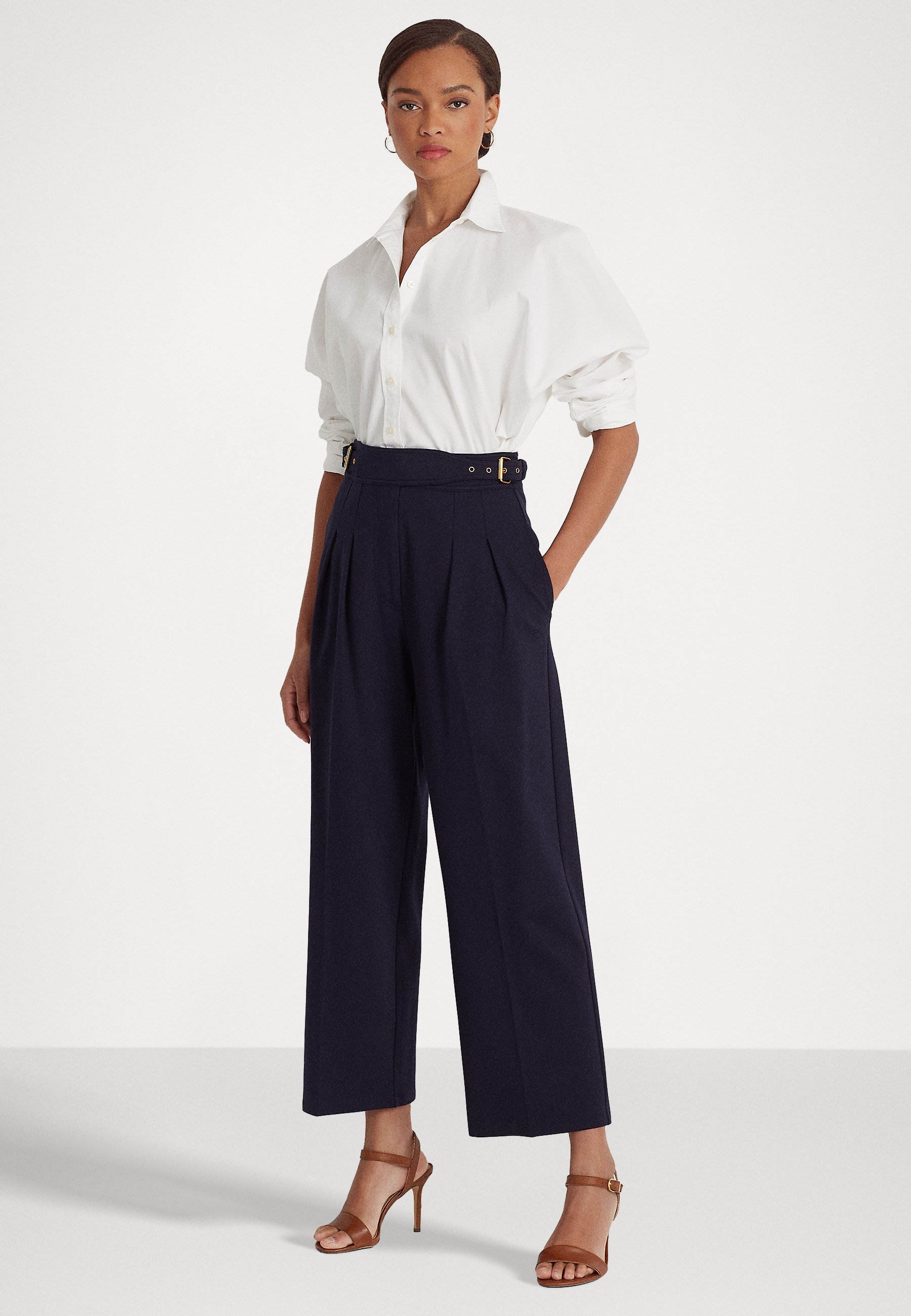 ZATTARY CROPPED PLEATED - Trousers