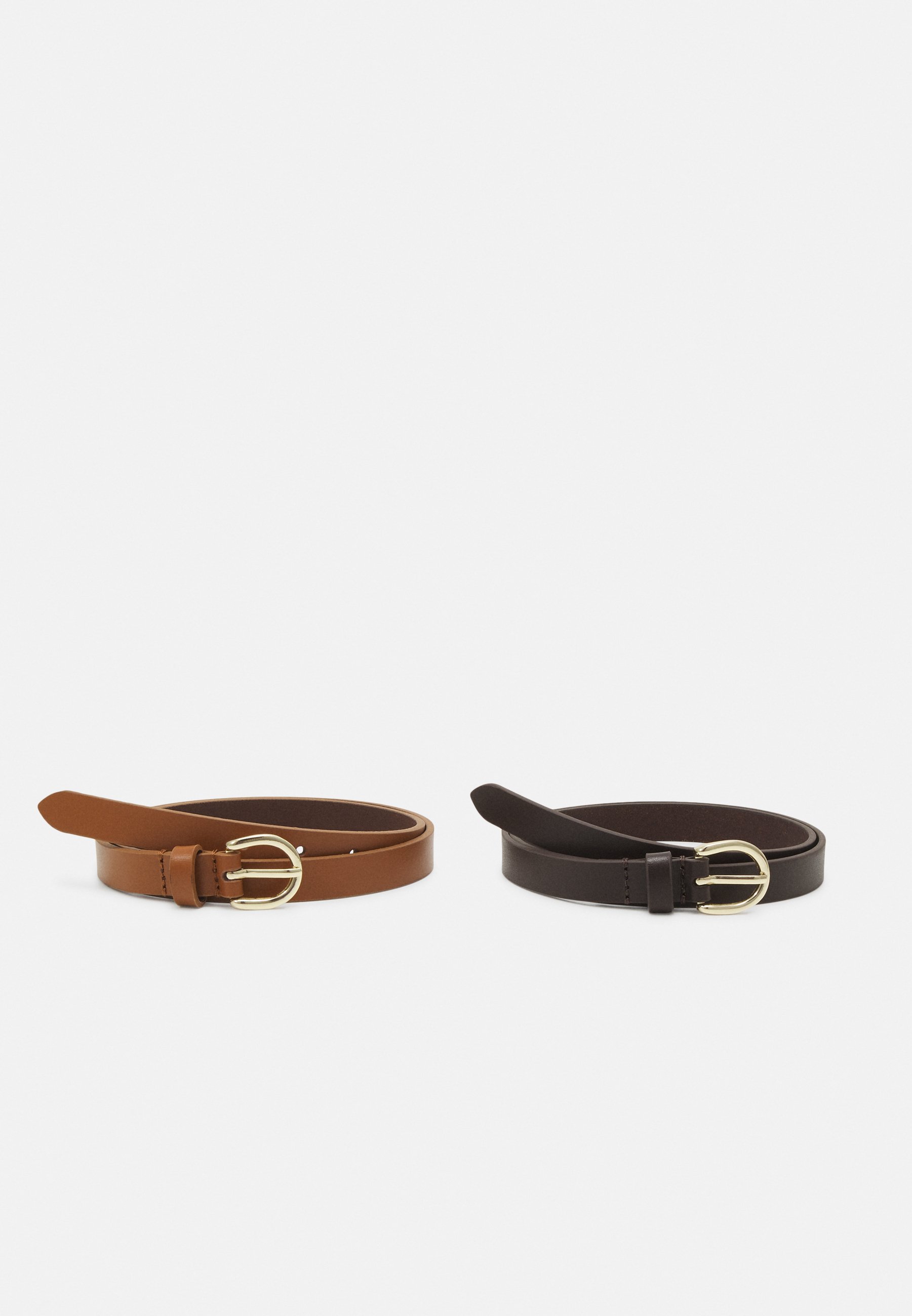 2PACK - Belt -tan/ brown