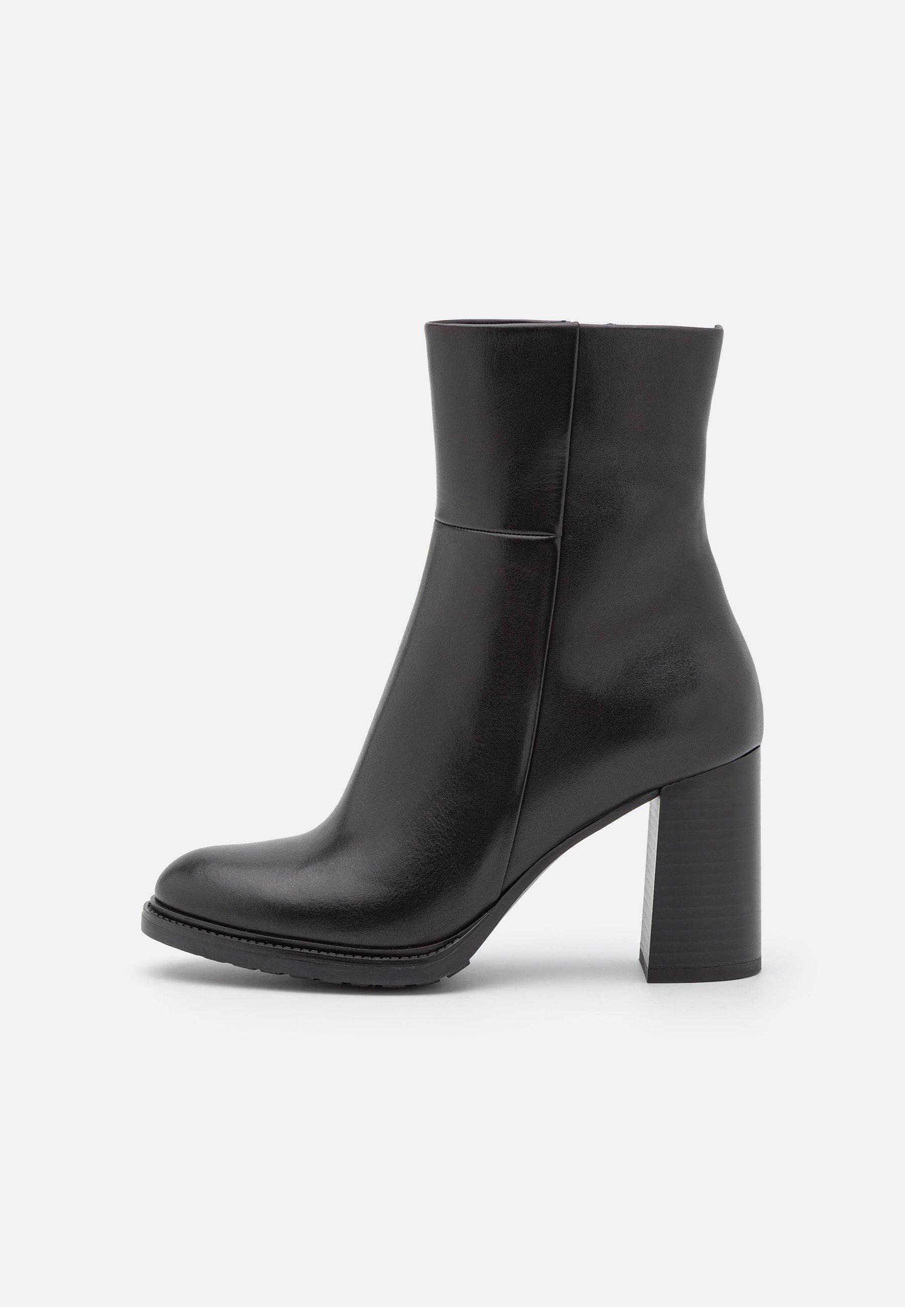LEATHER - High heeled ankle boots