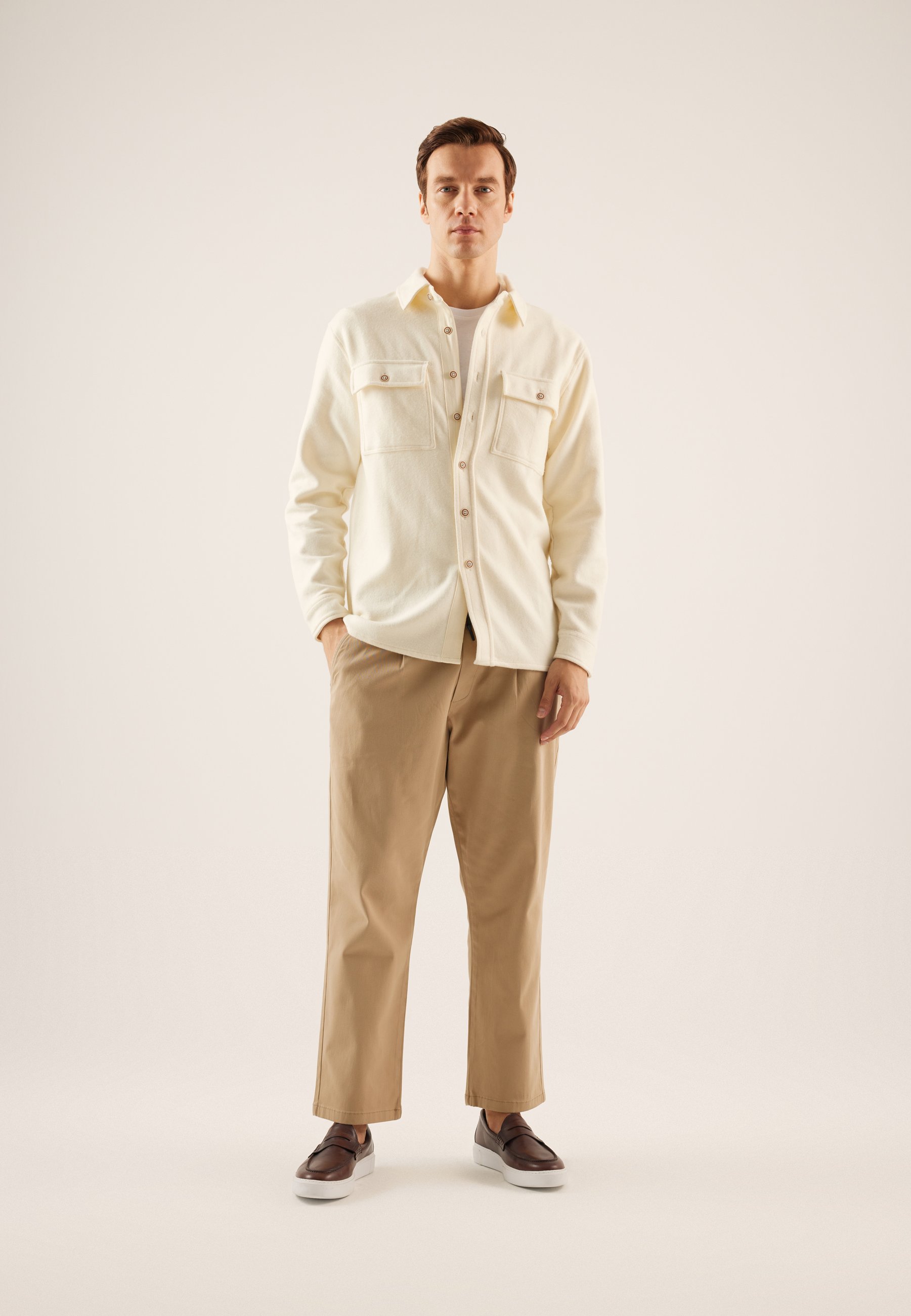 BRUSHED COTTON OVERSHIRT - Shirt