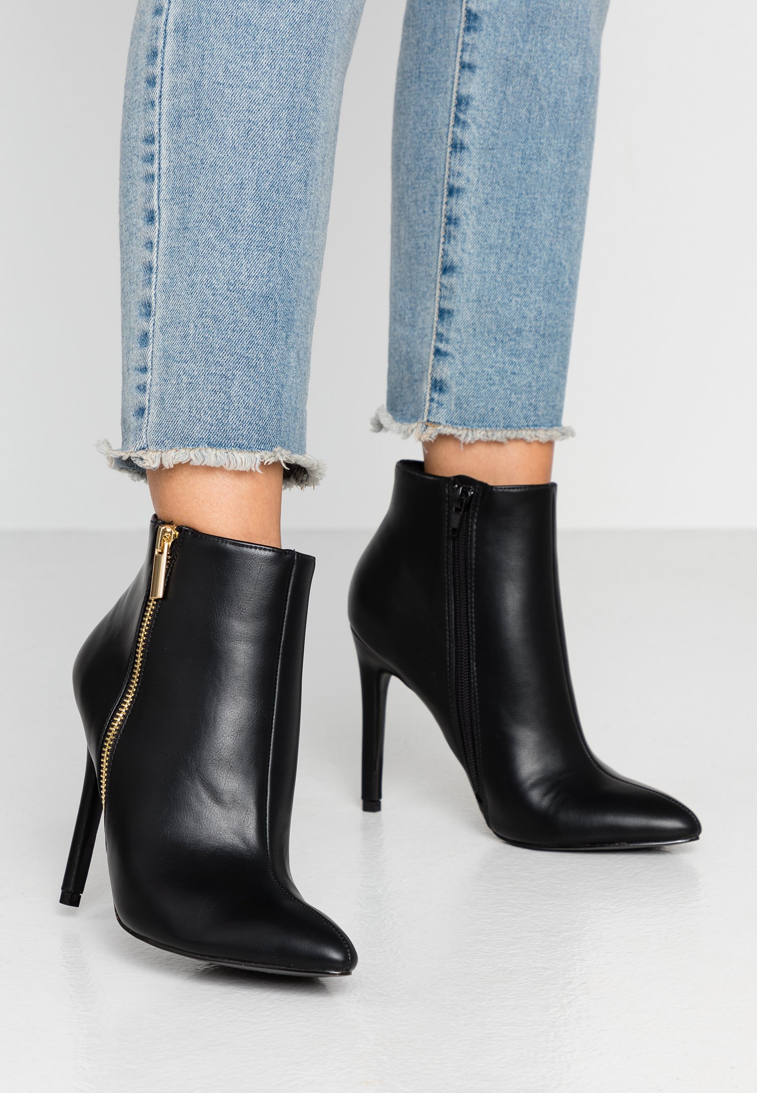 High heeled ankle boots