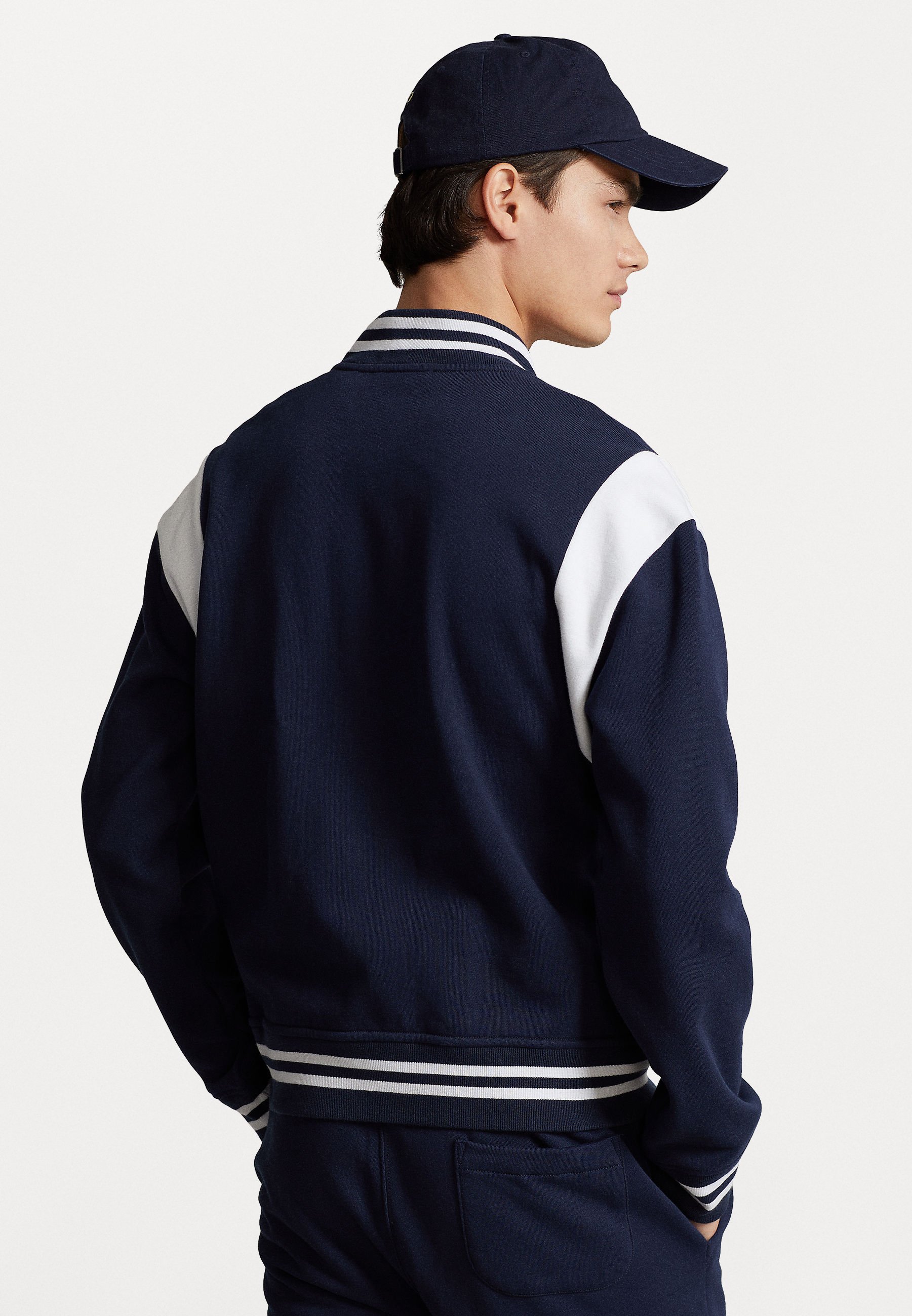FLEECE LETTERMAN JACKET - Zip-up sweatshirt