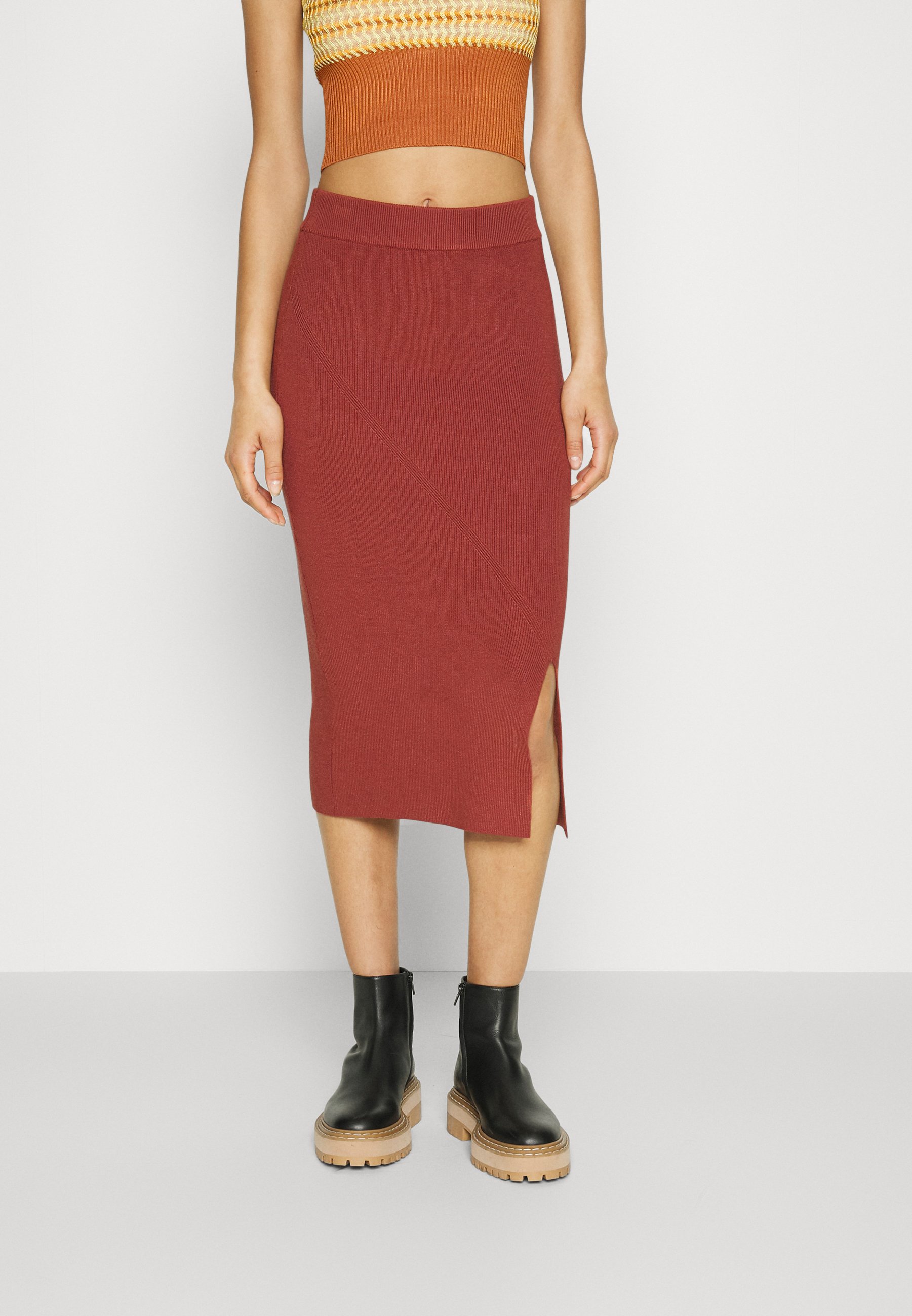 SPLIT FRONT TUBE SKIRT - Pencil skirt
