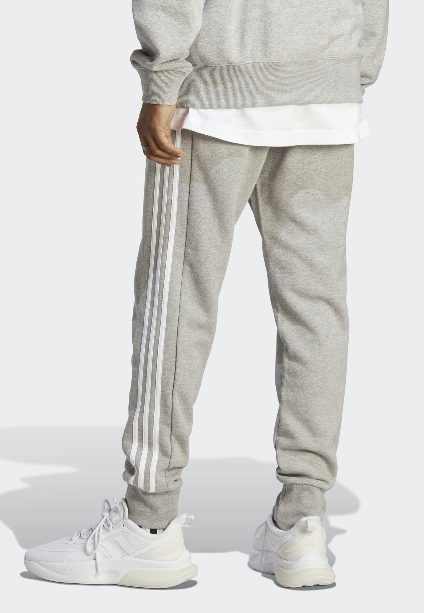 ESSENTIALS TAPERED CUFFED 3-STRIPES - Tracksuit bottoms